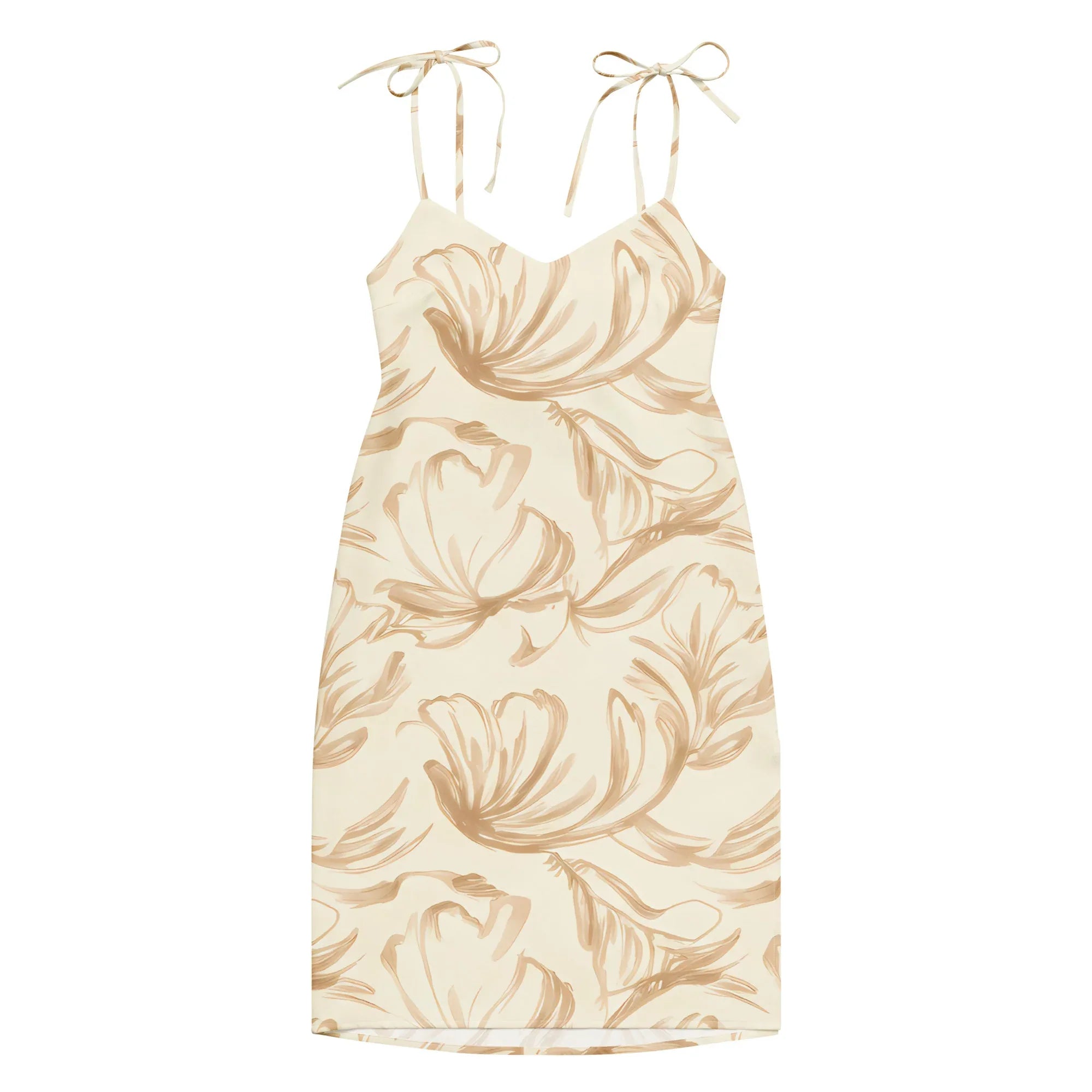 Tie-Strap Midi Dress Dress AwRans Clothing all-over-print-slip-dress-white-front-689c59623db09