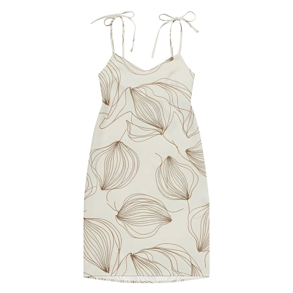 Tie-Strap Midi Dress Dress AwRans Clothing all-over-print-slip-dress-white-front-689c5a03819e9