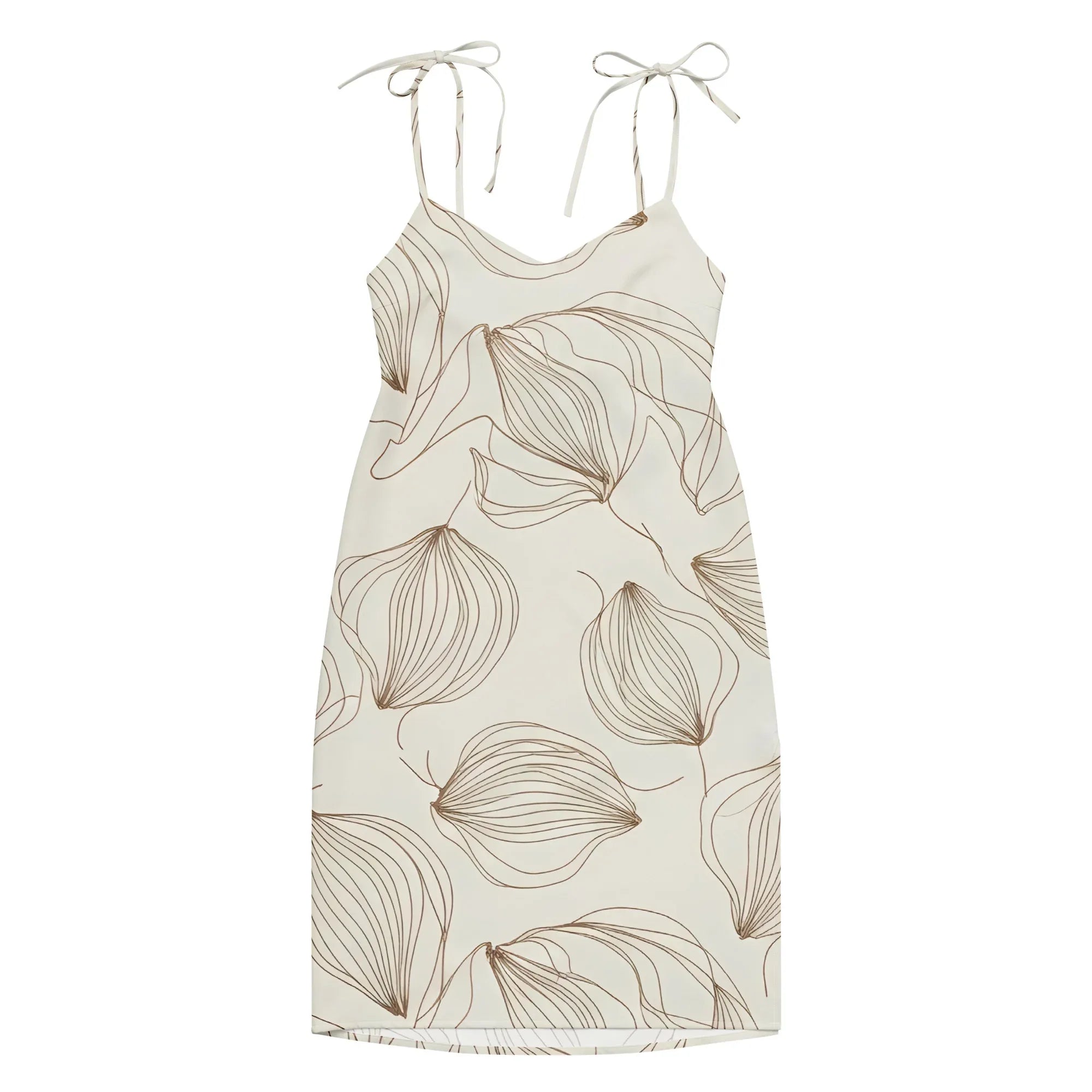 Tie-Strap Midi Dress Dress AwRans Clothing all-over-print-slip-dress-white-front-689c5a03819e9