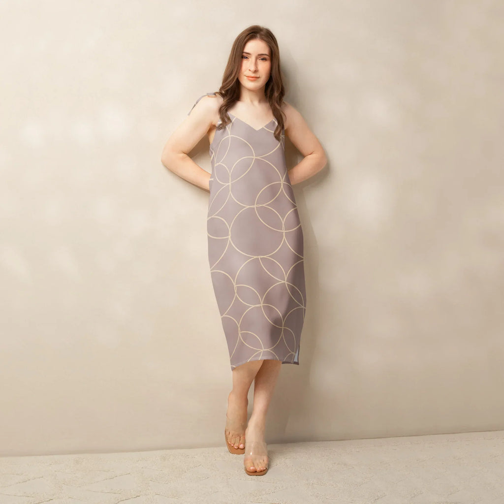 Tie-Strap Midi Dress Dress AwRans Clothing all-over-print-slip-dress-white-front-689c5a388cfd8