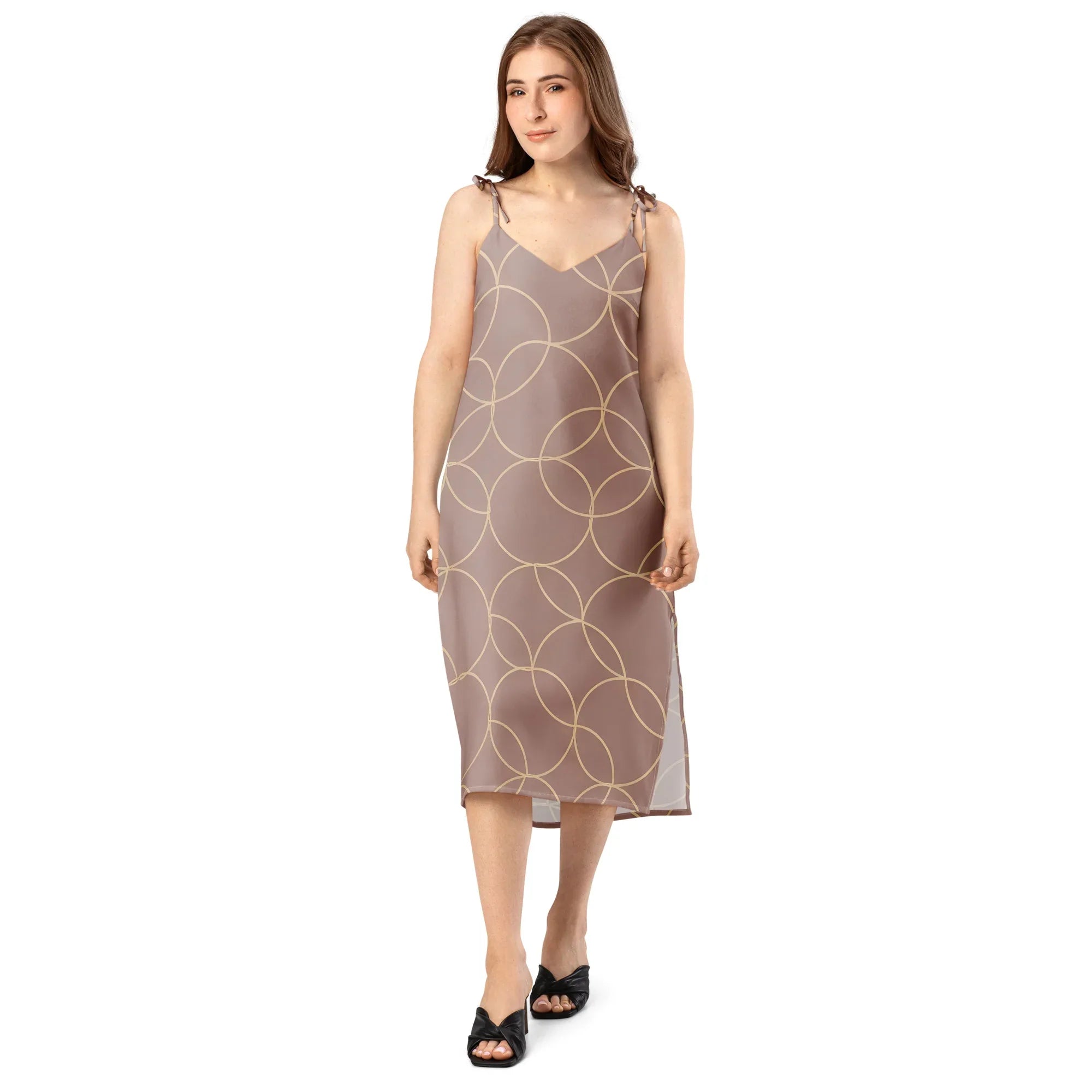 Tie-Strap Midi Dress Dress AwRans Clothing all-over-print-slip-dress-white-front-689c5a388d36f