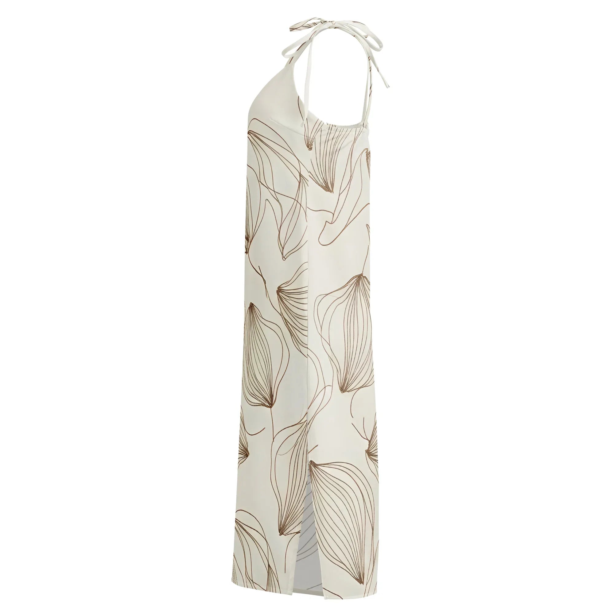 Tie-Strap Midi Dress Dress AwRans Clothing all-over-print-slip-dress-white-left-689c5a0382020