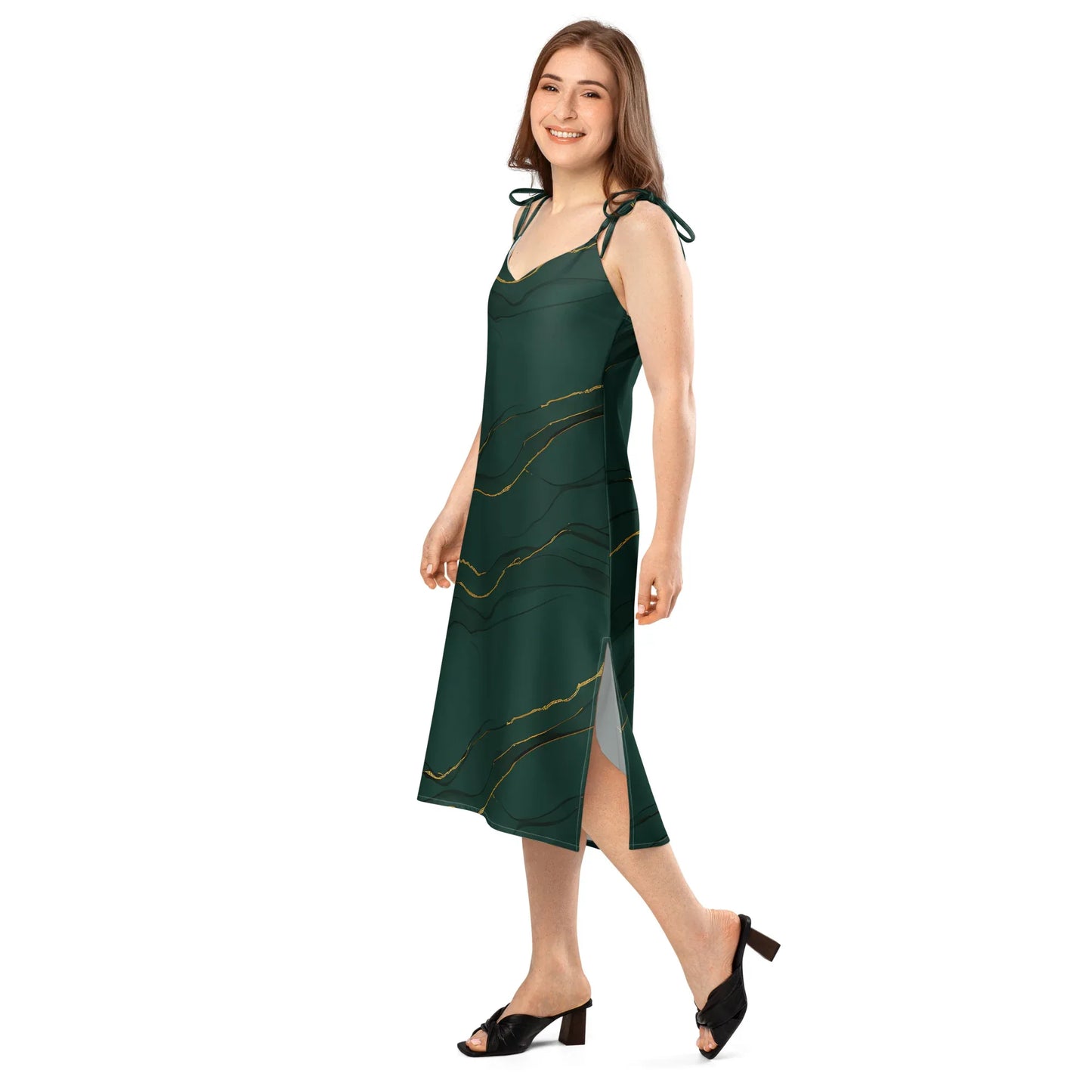 Tie-Strap Midi Dress - AwRans Clothing