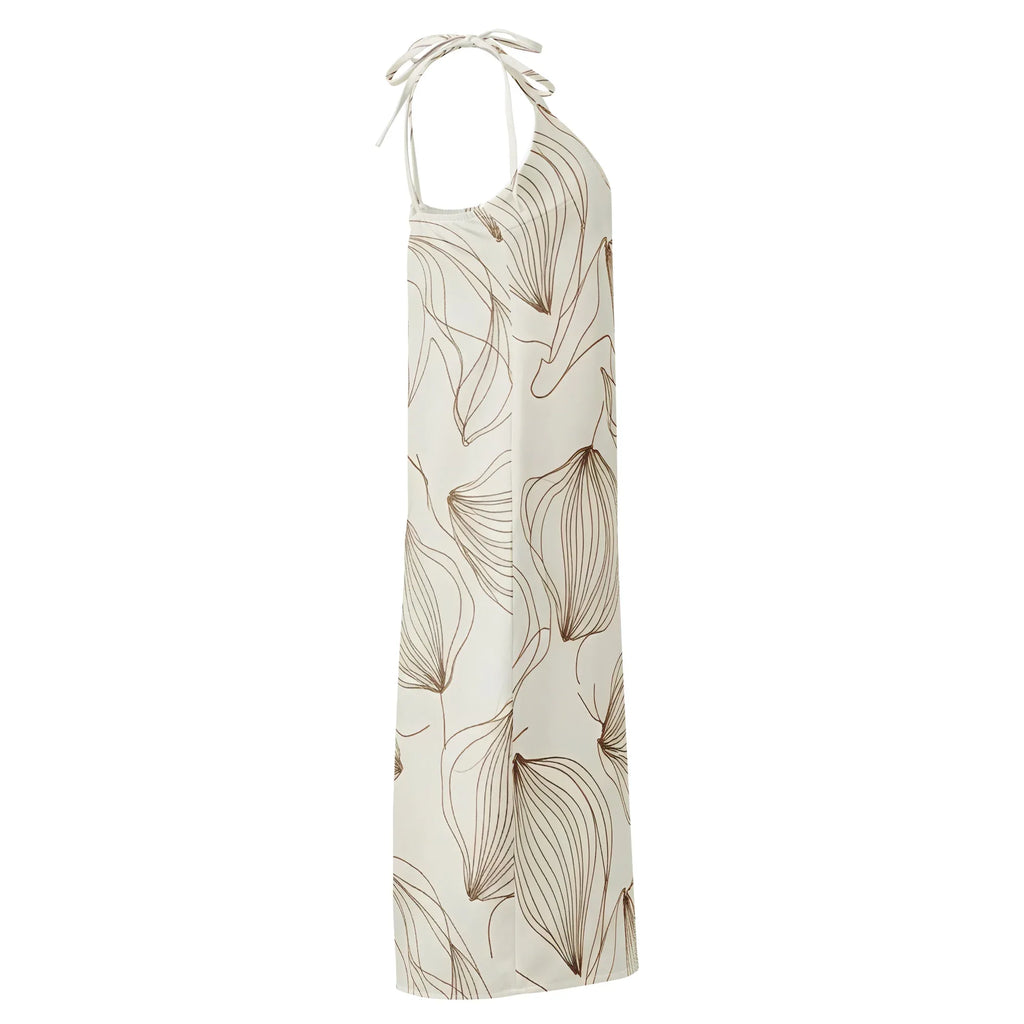 Tie-Strap Midi Dress Dress AwRans Clothing all-over-print-slip-dress-white-right-689c5a0382135