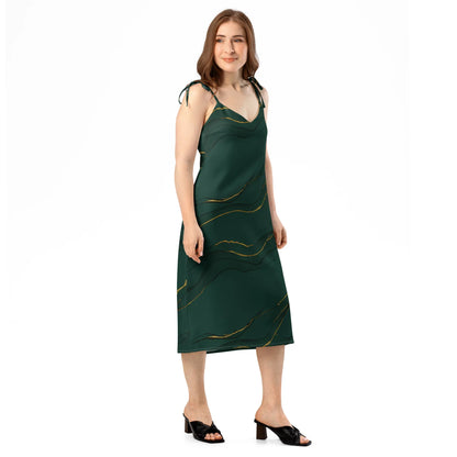 Tie-Strap Midi Dress - AwRans Clothing