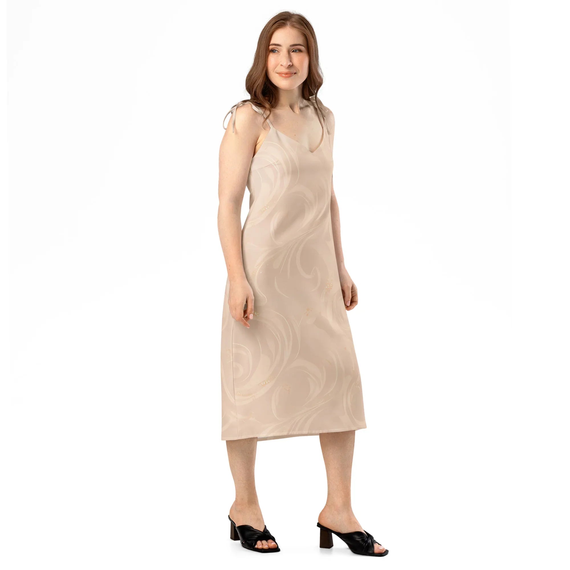 Tie-Strap Midi Dress Dress AwRans Clothing all-over-print-slip-dress-white-right-front-689c58c10d015