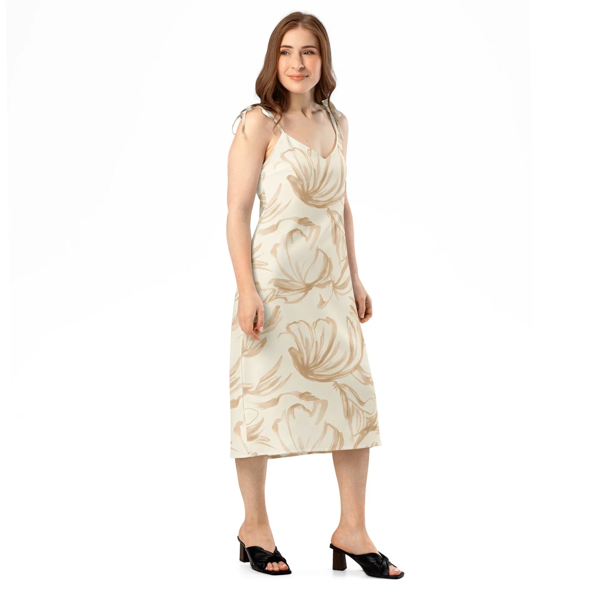 Tie-Strap Midi Dress - AwRans Clothing