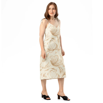 Tie-Strap Midi Dress - AwRans Clothing