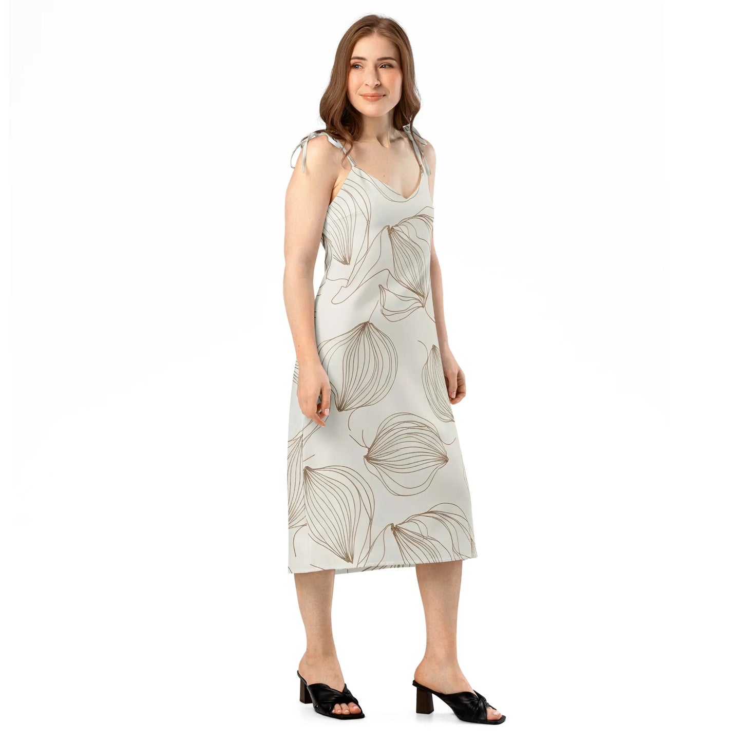 Tie-Strap Midi Dress - AwRans Clothing