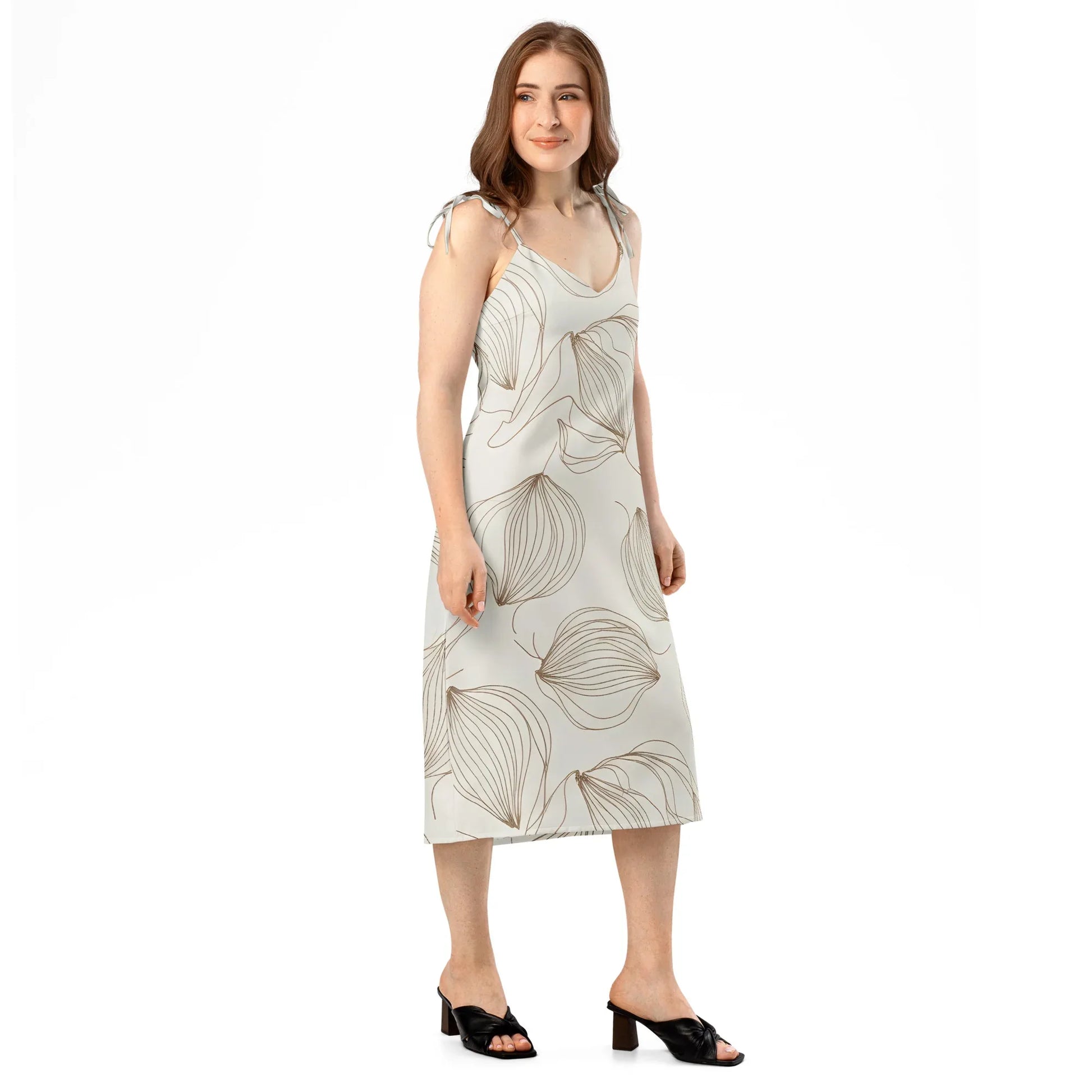 Tie-Strap Midi Dress - AwRans Clothing