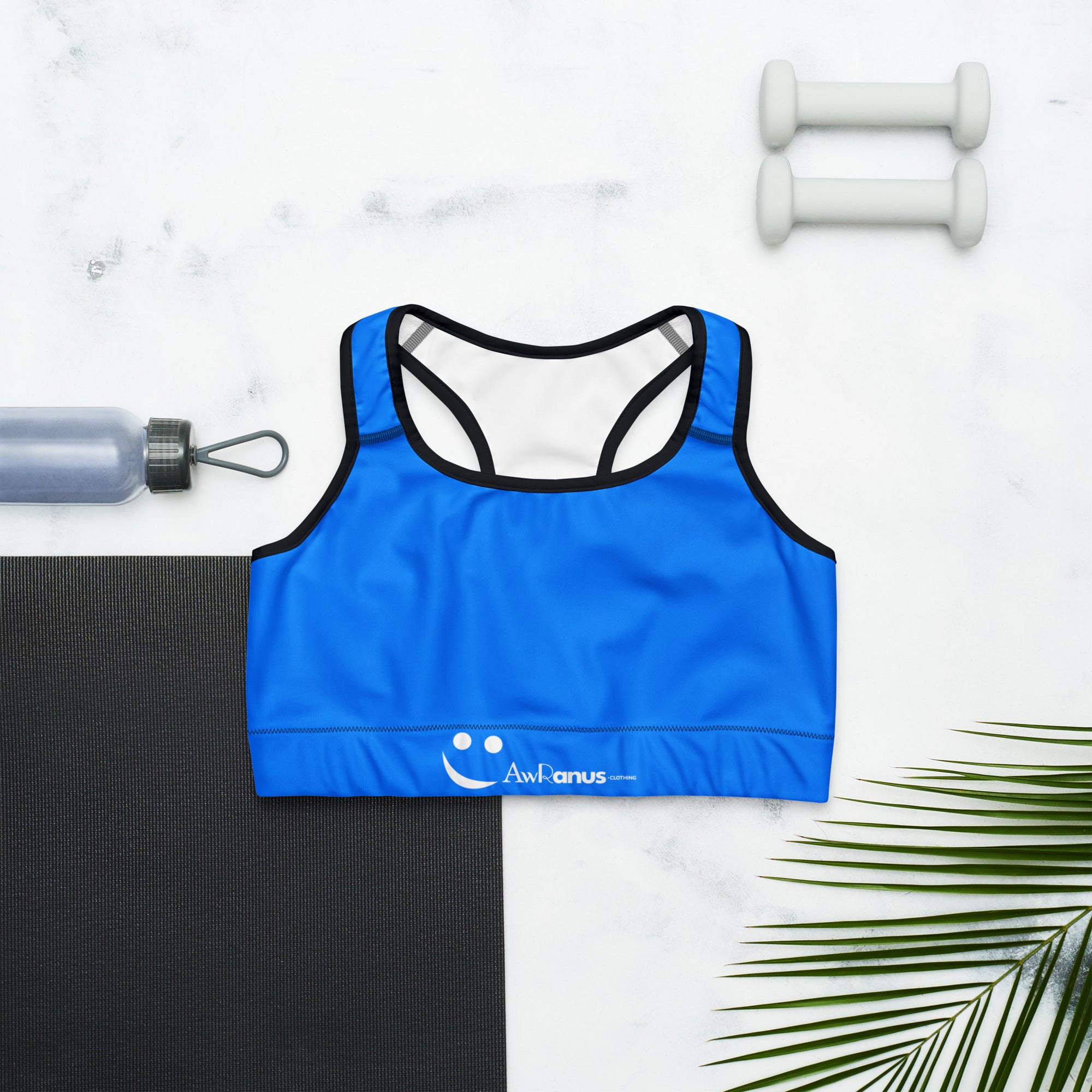 Sports Bra Sports Bra AwRans Clothing all-over-print-sports-bra-black-front-67ebec90ec0e5
