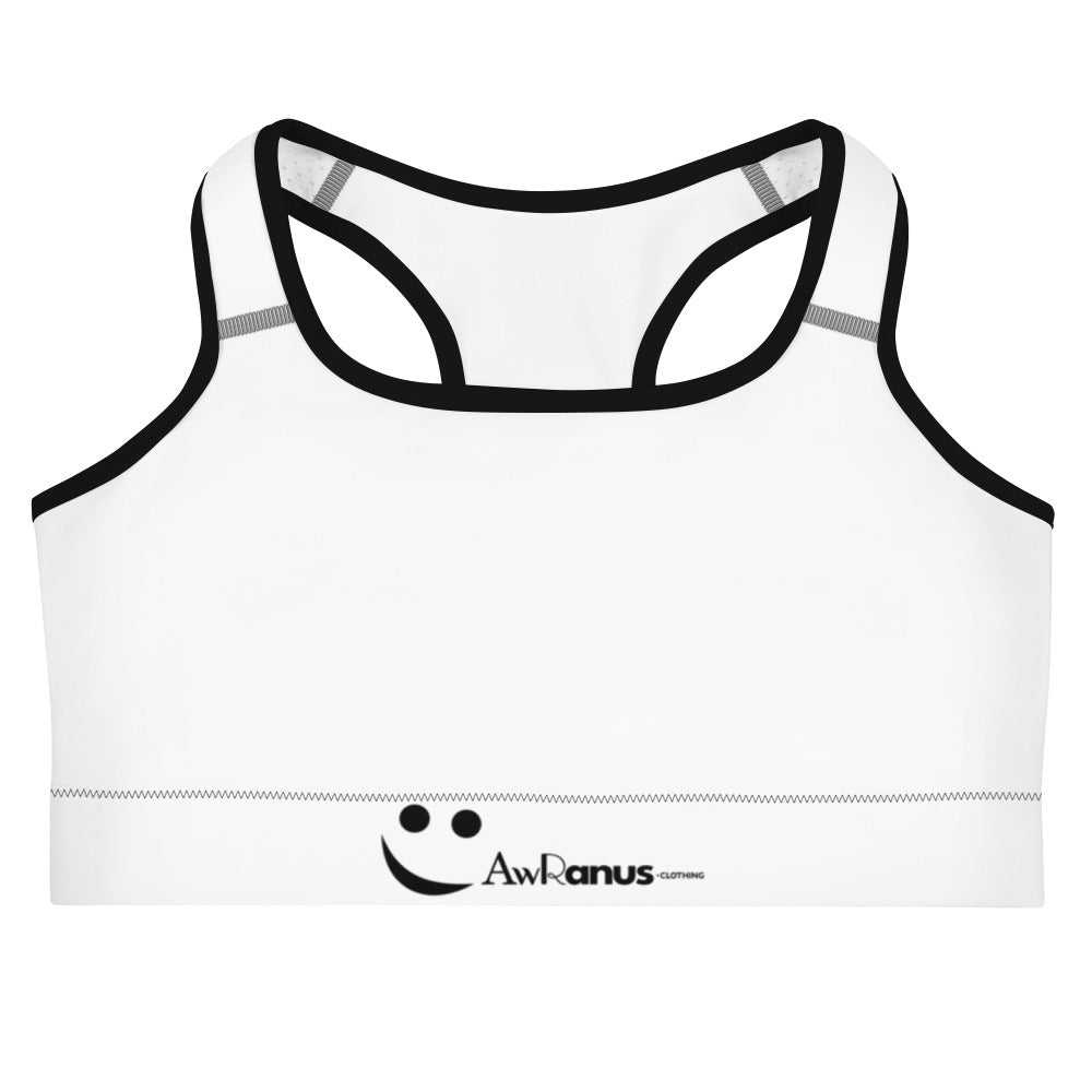 Sports Bra Black Sports Bra AwRans Clothing all-over-print-sports-bra-black-front-67ebf2f197488