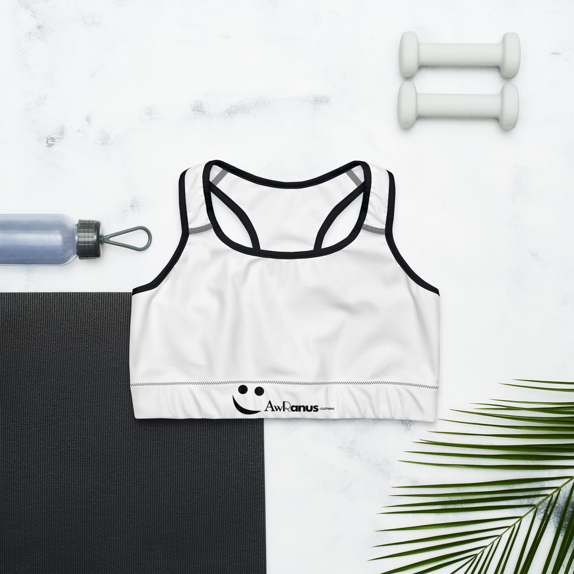 Sports Bra Sports Bra AwRans Clothing all-over-print-sports-bra-black-front-67ebf2f198df4