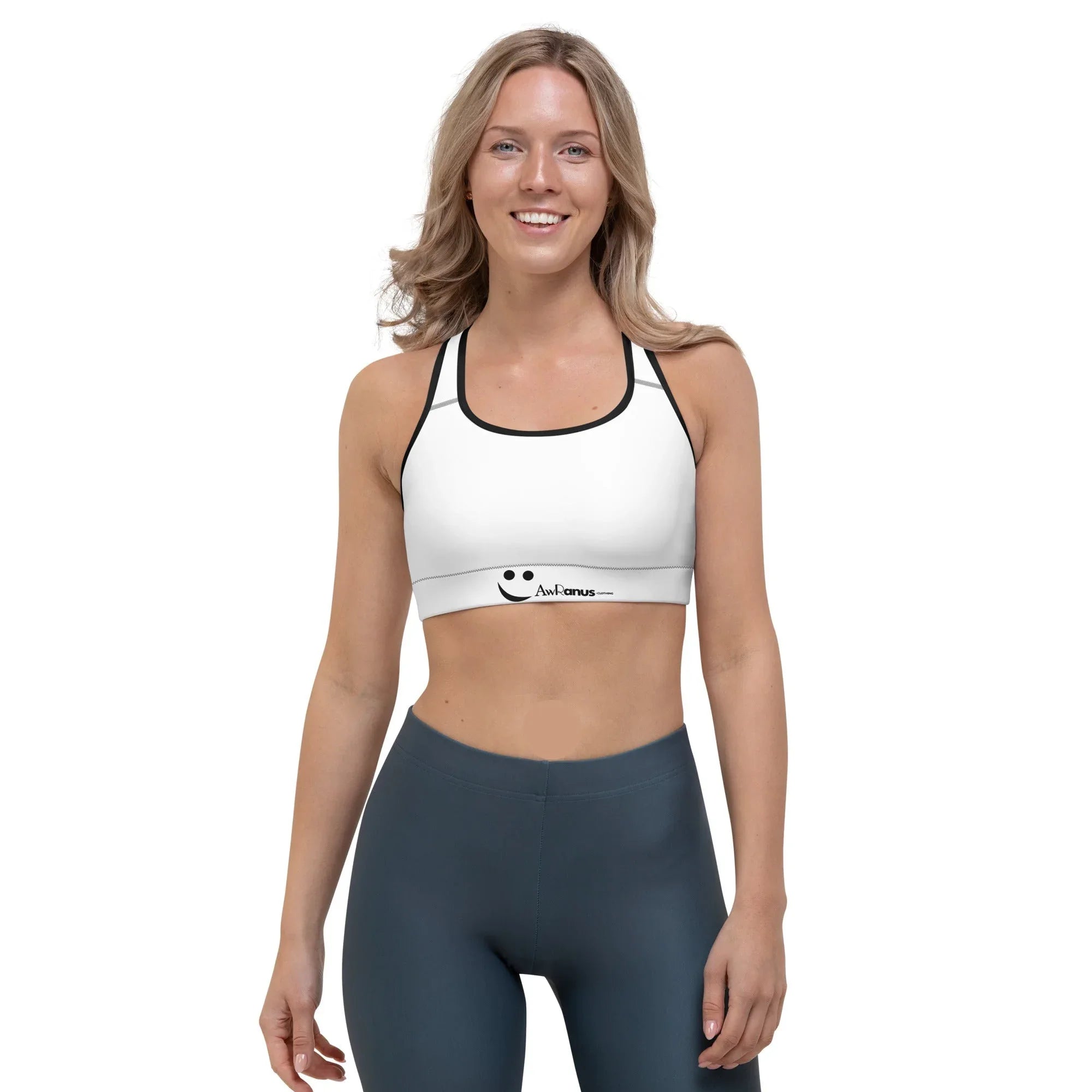 Sports Bra Sports Bra AwRans Clothing all-over-print-sports-bra-black-front-67ebf2f198fa1