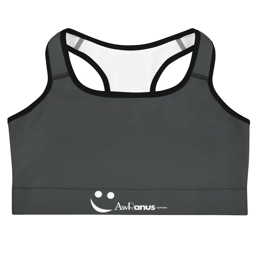 Sports Bra Black-Onyx Black Sports Bra AwRans Clothing all-over-print-sports-bra-black-front-67ebfba843985