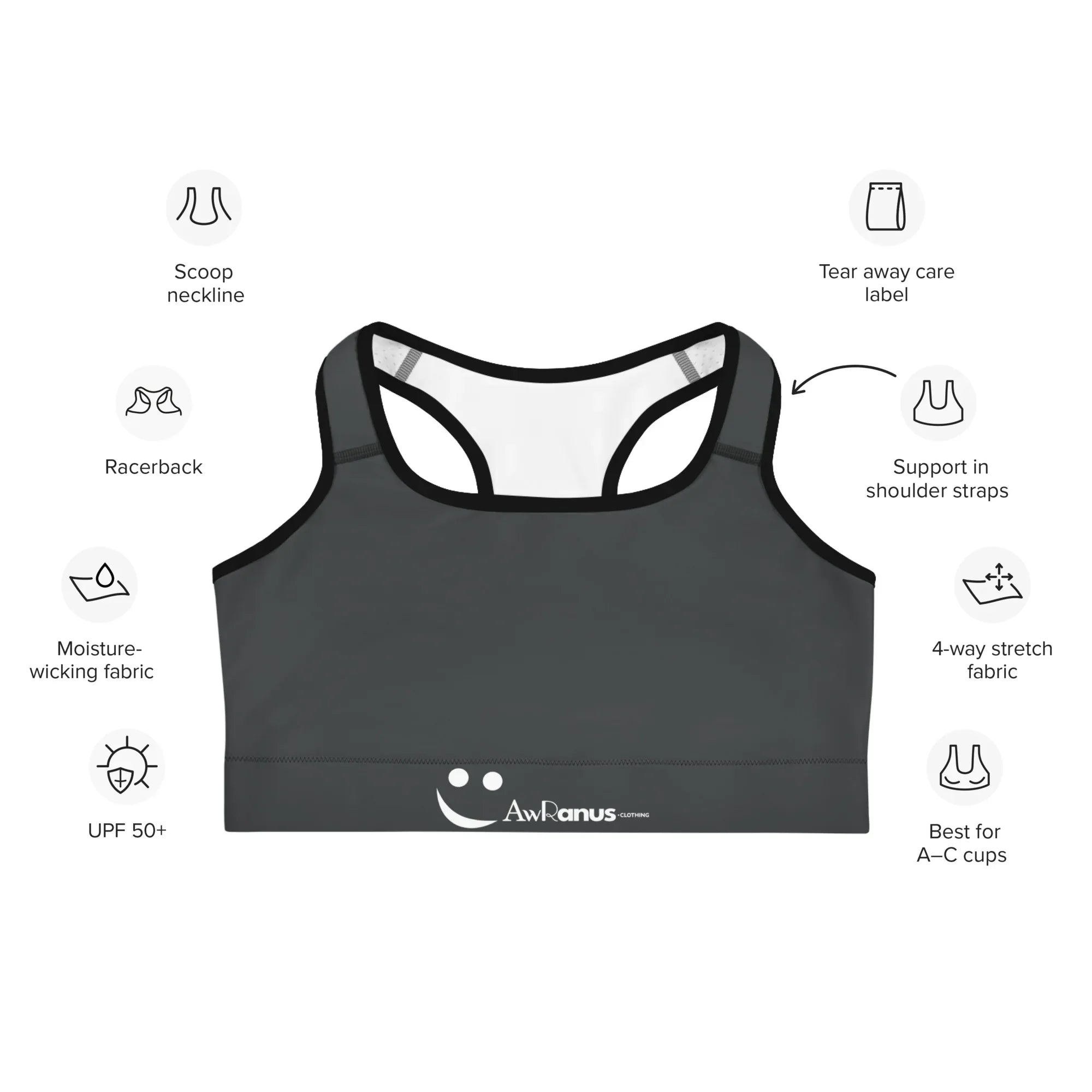 Sports Bra Black-Onyx Sports Bra AwRans Clothing all-over-print-sports-bra-black-front-67ebfba8442c5