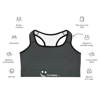 Sports Bra Black-Onyx - AwRans Clothing