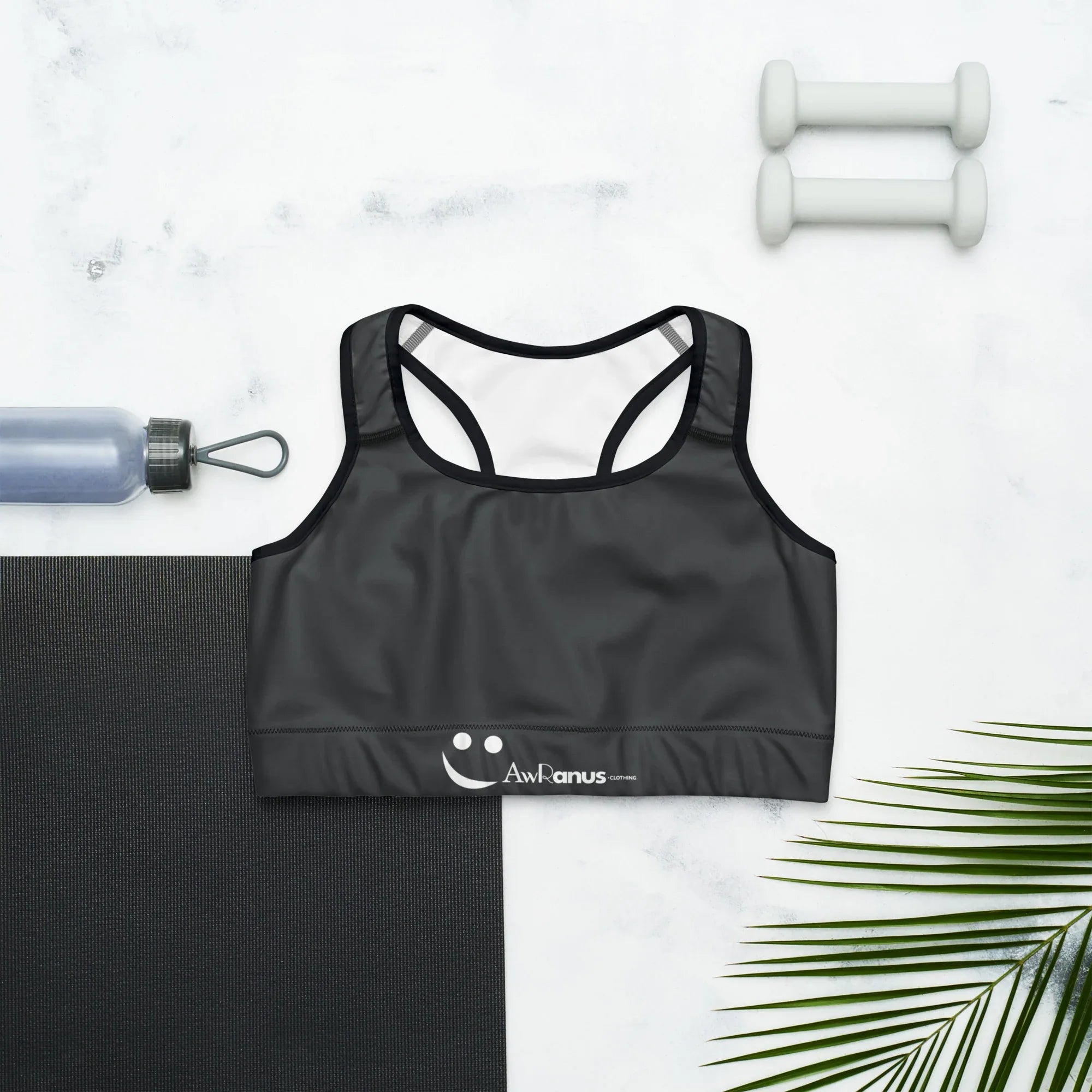 Sports Bra Black-Onyx Sports Bra AwRans Clothing all-over-print-sports-bra-black-front-67ebfba844c52
