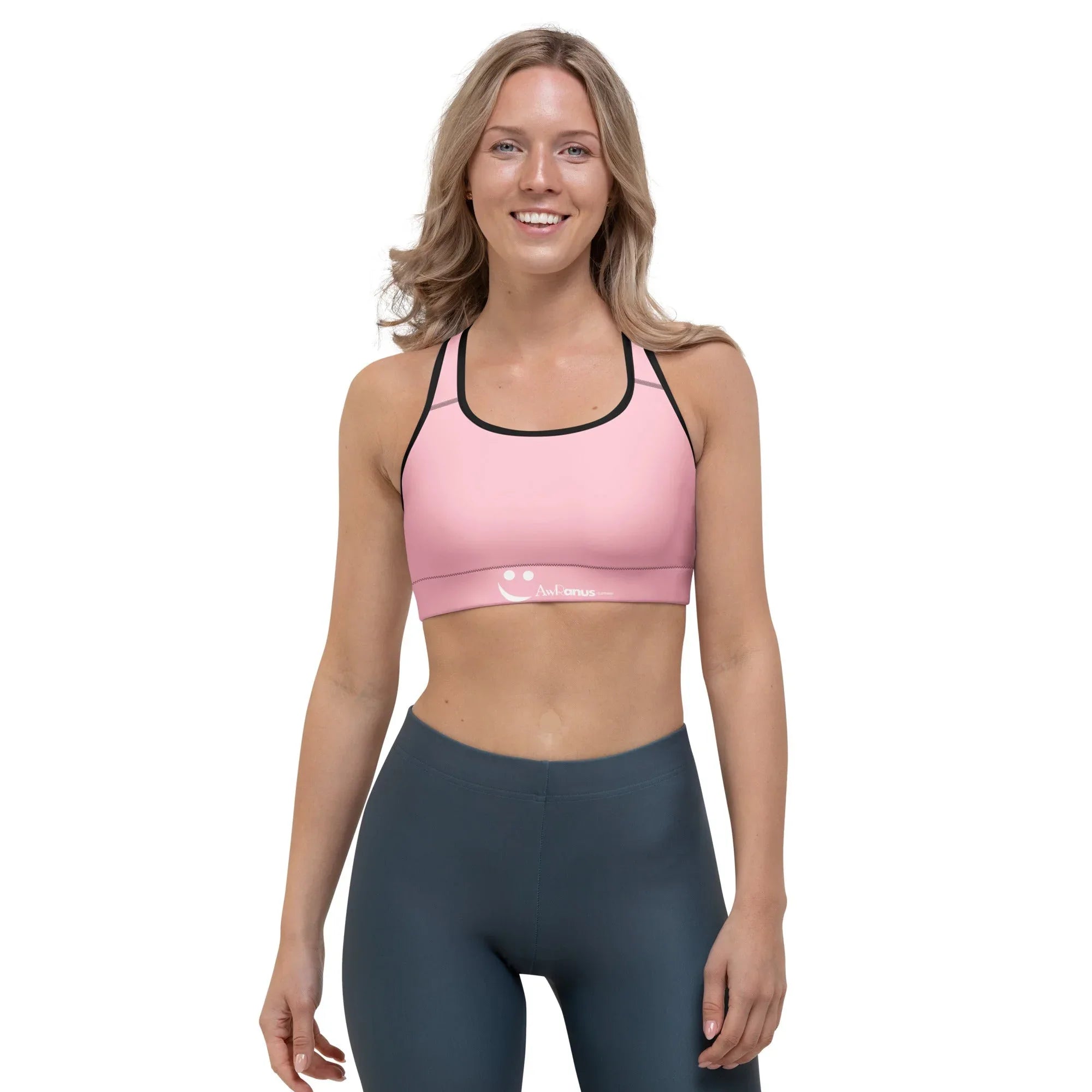Sports Bra Sports Bra AwRans Clothing all-over-print-sports-bra-black-front-68db5b6cc98f1