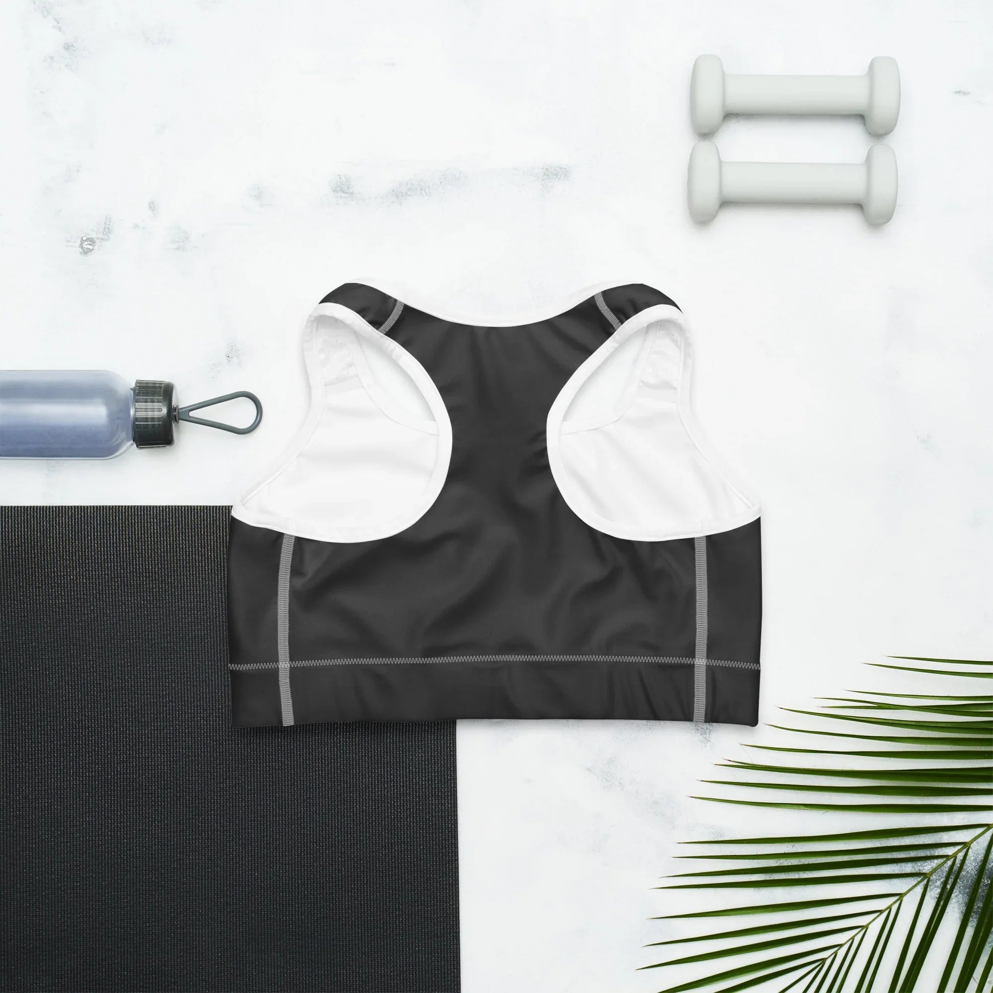 Sports Bra - Charcoal-Gray Sports Bra AwRans Clothing all-over-print-sports-bra-white-back-67ebface29971