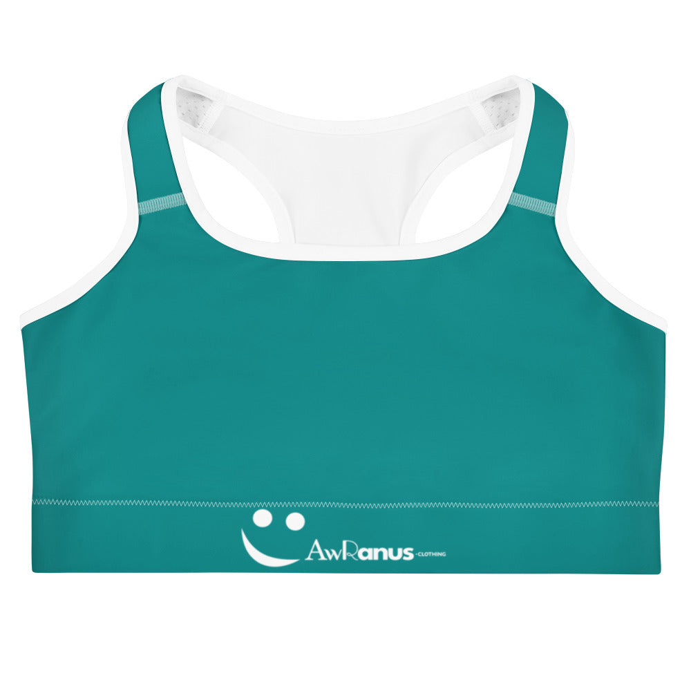 Sports Bra White Sports Bra AwRans Clothing all-over-print-sports-bra-white-front-67ebede228158