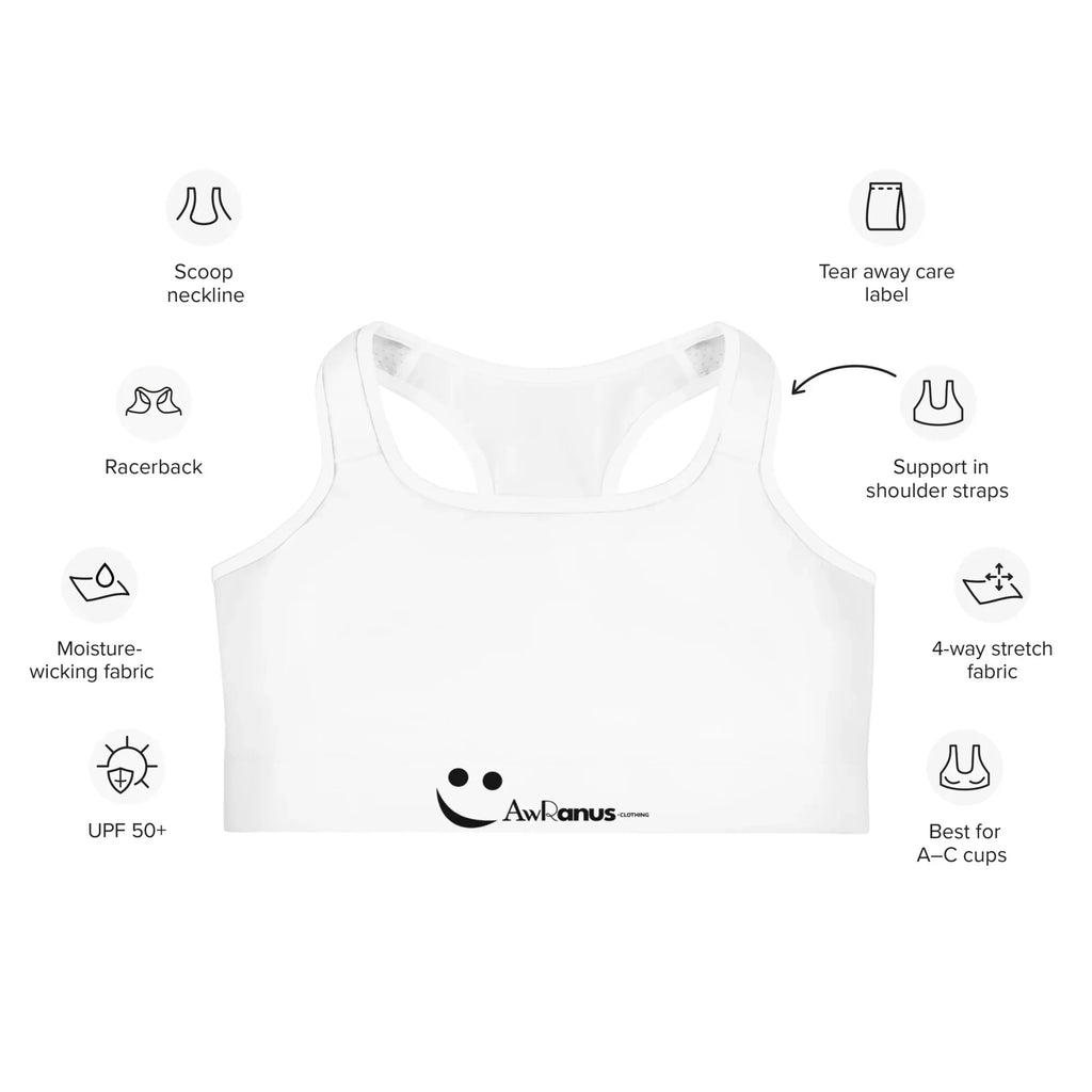 Sports Bra Sports Bra AwRans Clothing all-over-print-sports-bra-white-front-67ebf2f19adf3