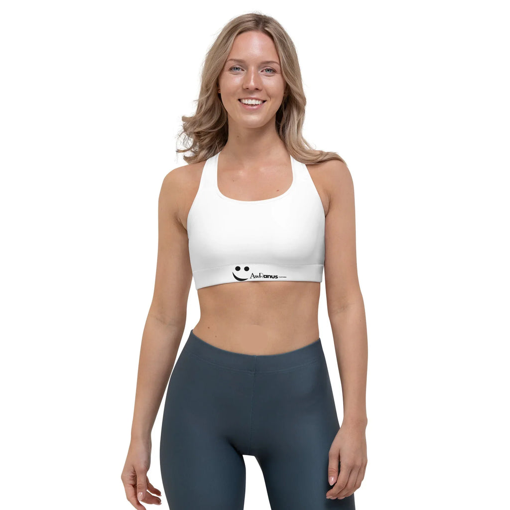 Sports Bra Sports Bra AwRans Clothing all-over-print-sports-bra-white-front-67ebf2f19bb84