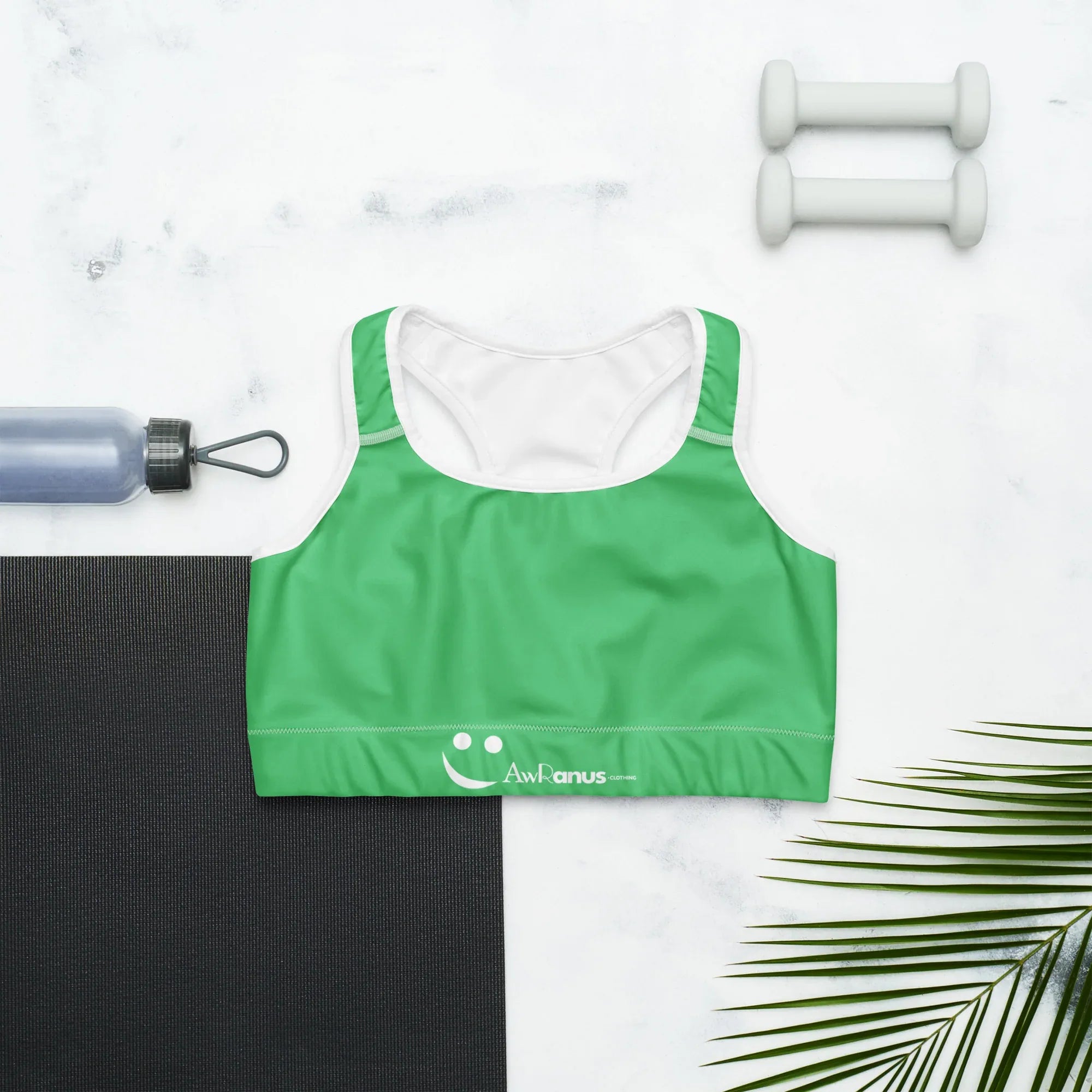 Sports Bra Sports Bra AwRans Clothing all-over-print-sports-bra-white-front-67ebf3ff06063