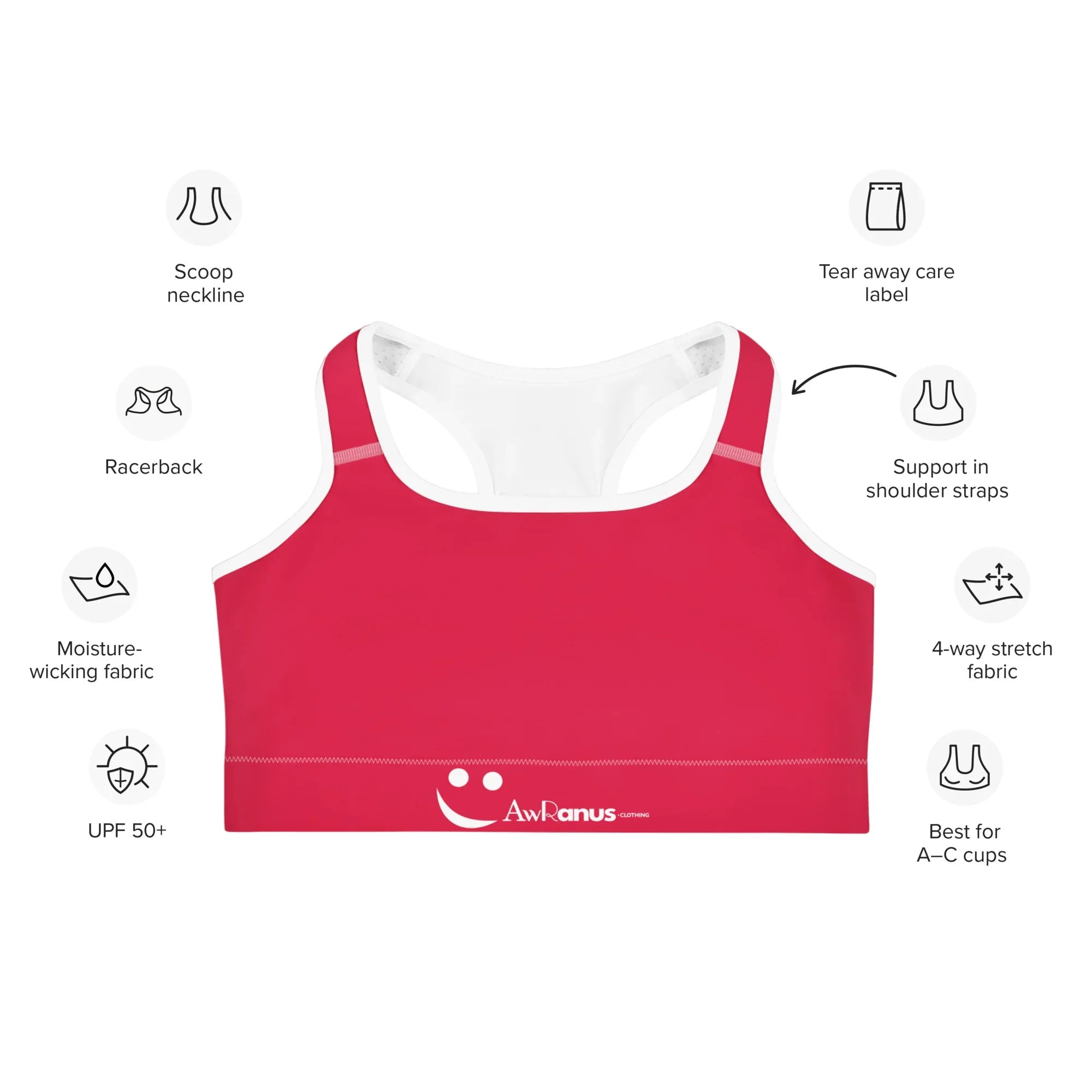 Sports Bra Sports Bra AwRans Clothing all-over-print-sports-bra-white-front-67ebfa5f497f7