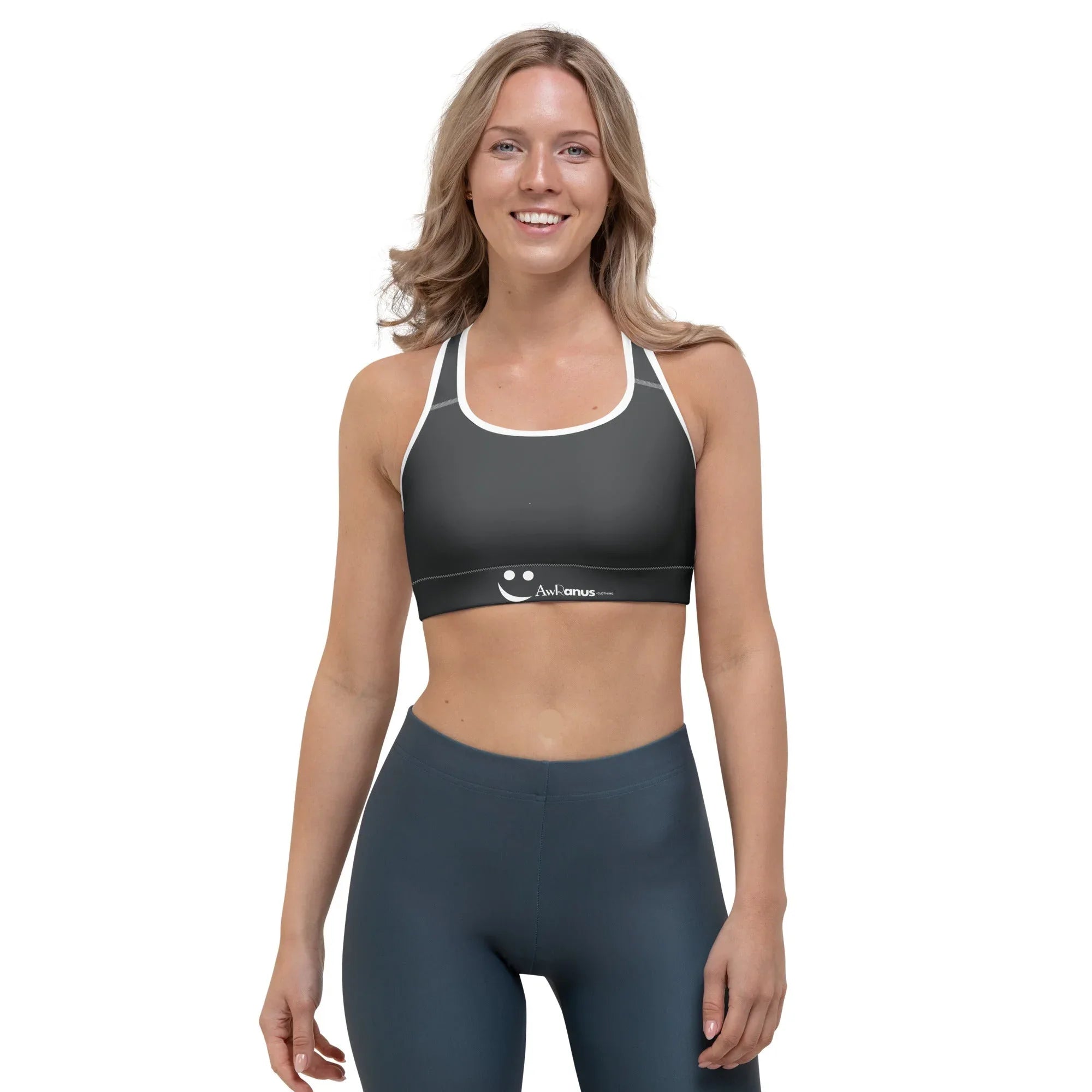 Sports Bra Black-Onyx Sports Bra AwRans Clothing all-over-print-sports-bra-white-front-67ebfba846fa8