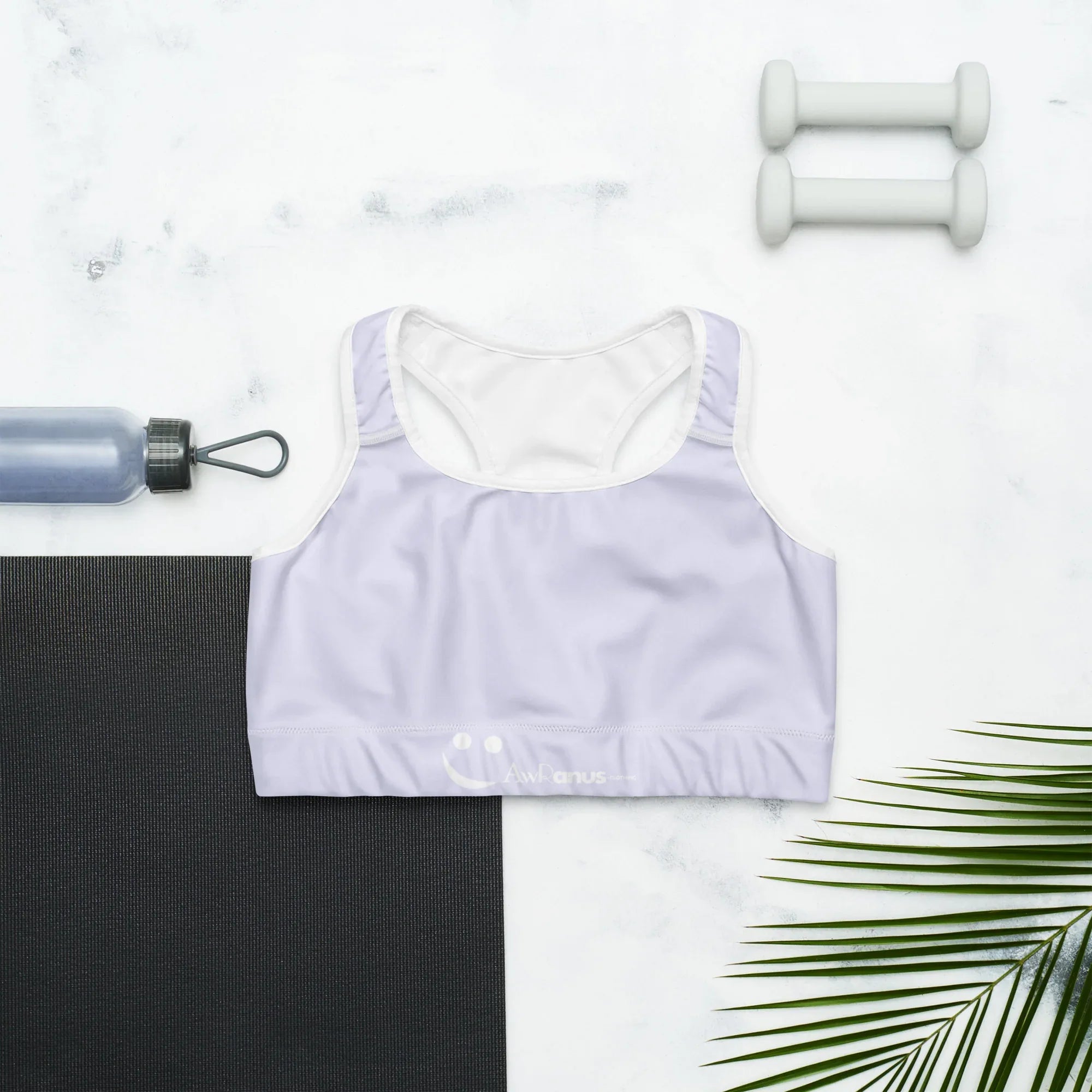 Sports Bra Sports Bra AwRans Clothing all-over-print-sports-bra-white-front-68db5461a7500