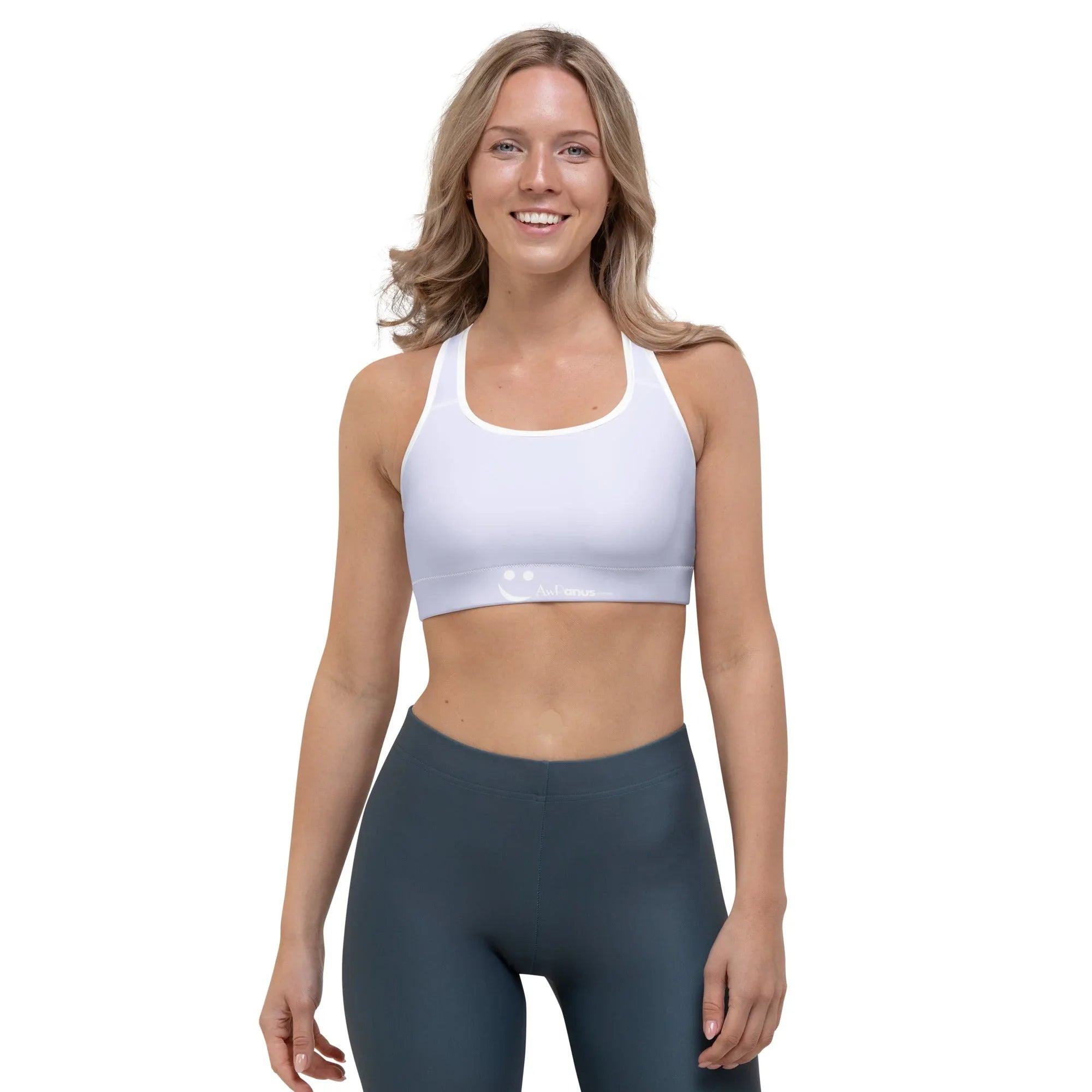 Sports Bra Sports Bra AwRans Clothing all-over-print-sports-bra-white-front-68db5461a769f