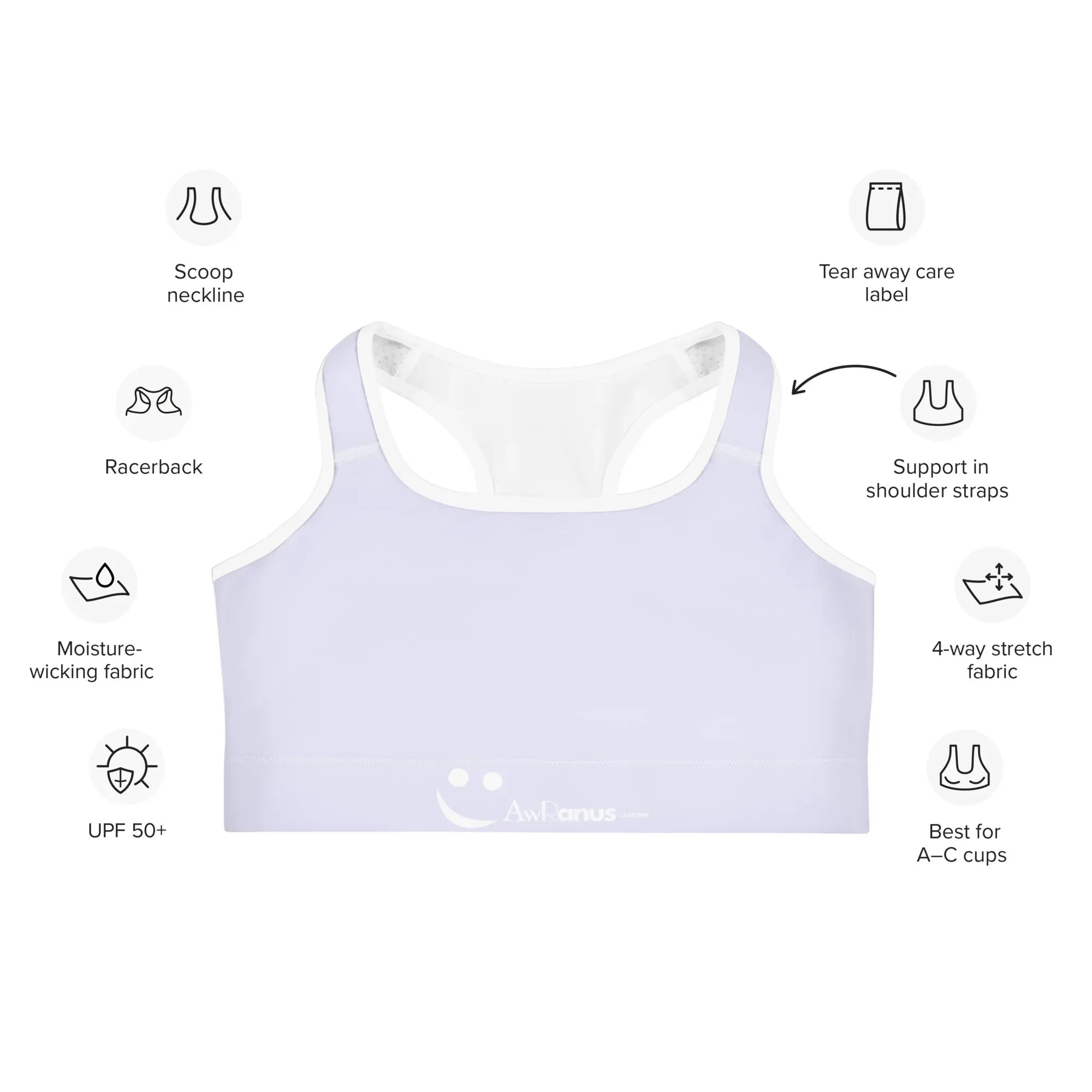 Sports Bra Sports Bra AwRans Clothing all-over-print-sports-bra-white-front-68db5461a7b96