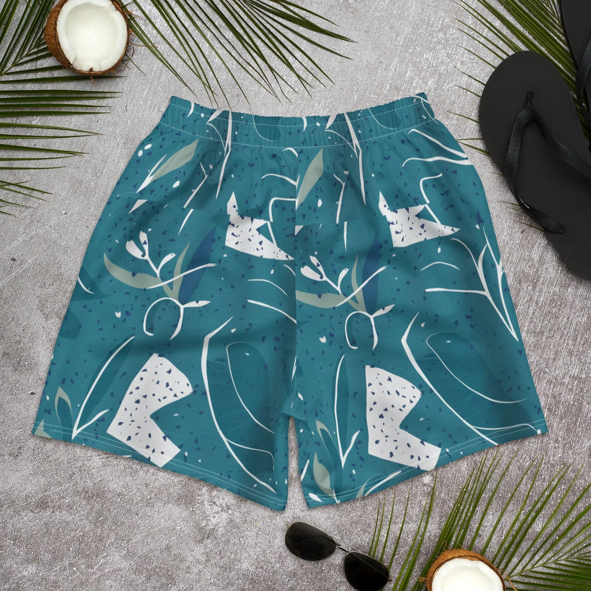 All-Over Print Unisex Athletic Long Shorts Long Shorts AwRans Clothing all-over-print-unisex-athletic-long-shorts-white-back-67535774bce4d