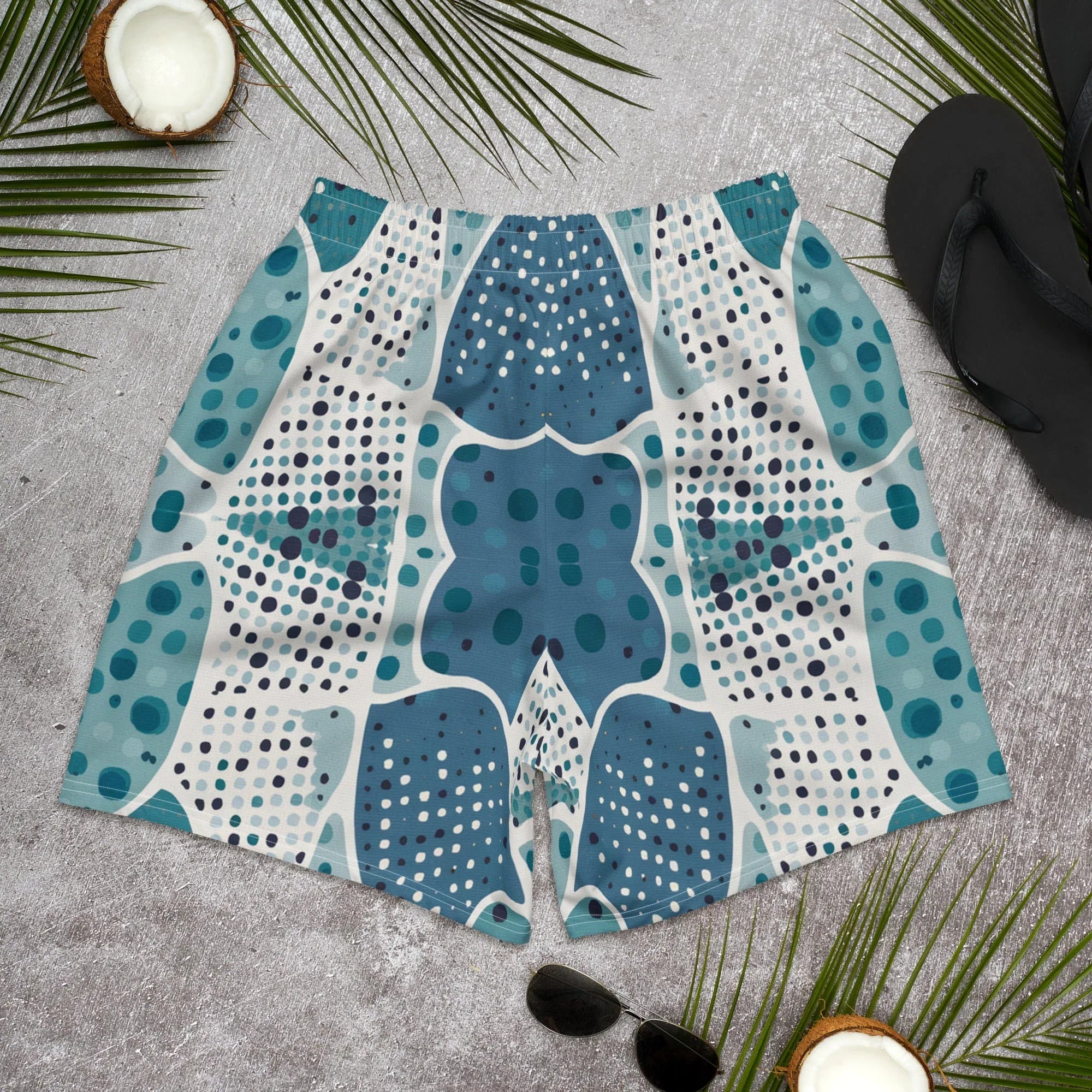 All-Over Print Unisex Athletic Long Shorts Long Shorts AwRans Clothing all-over-print-unisex-athletic-long-shorts-white-back-675357b150d27