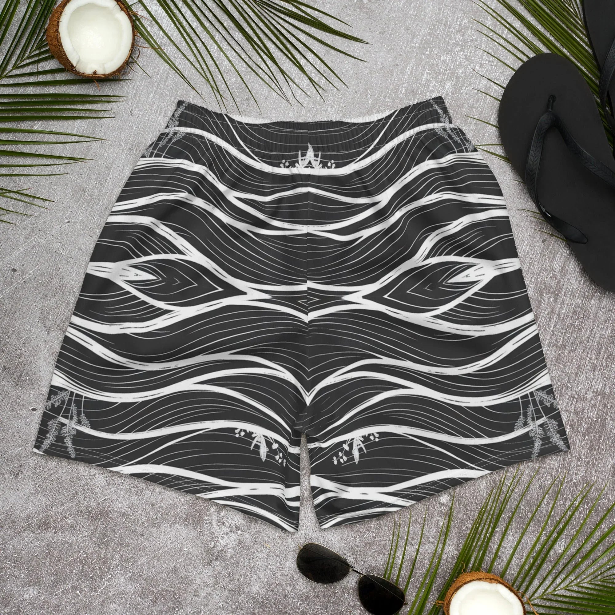 All-Over Print Unisex Athletic Long Shorts Long Shorts AwRans Clothing all-over-print-unisex-athletic-long-shorts-white-back-67536b4007e45