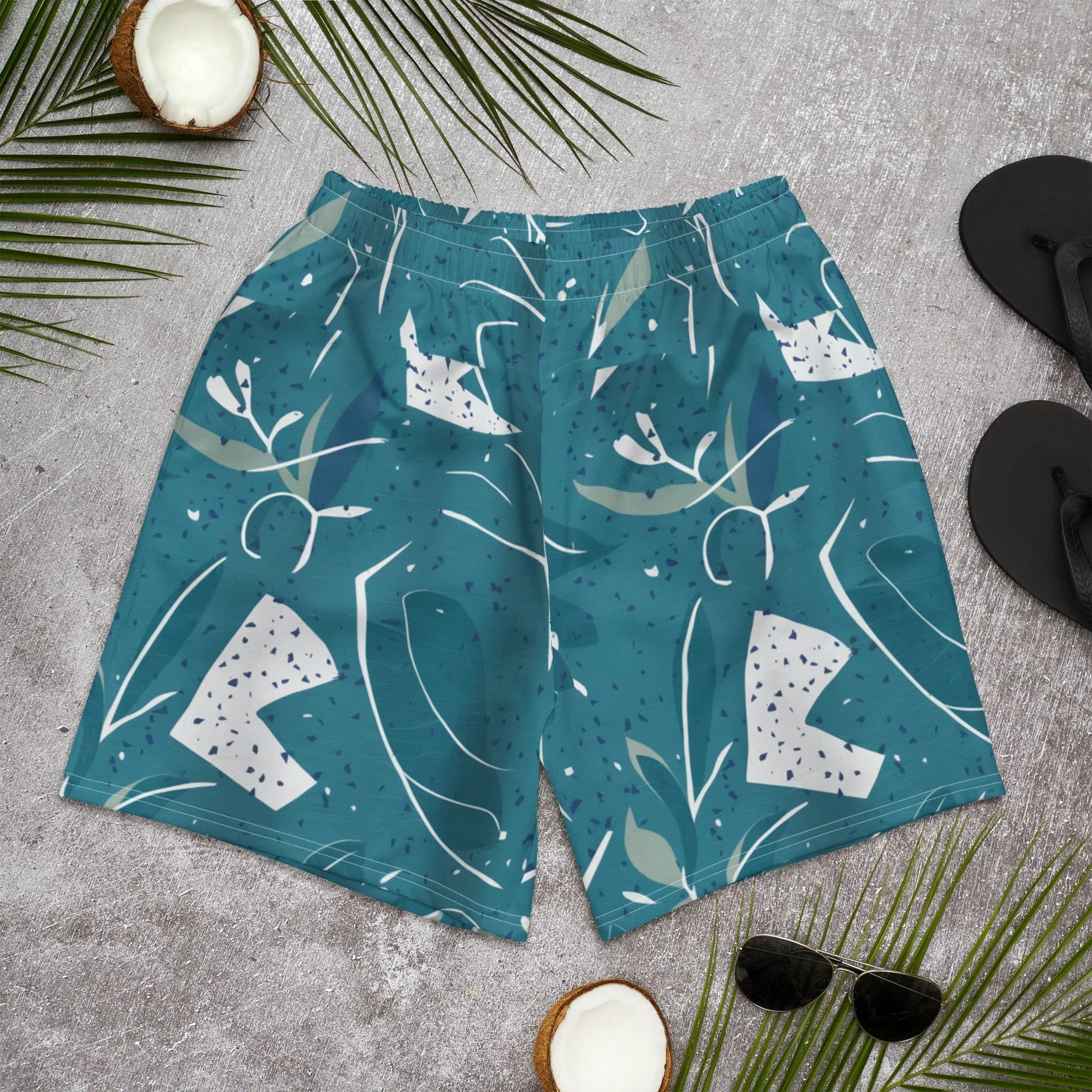 All-Over Print Unisex Athletic Long Shorts 6XL Long Shorts AwRans Clothing all-over-print-unisex-athletic-long-shorts-white-front-67535774bc0c3