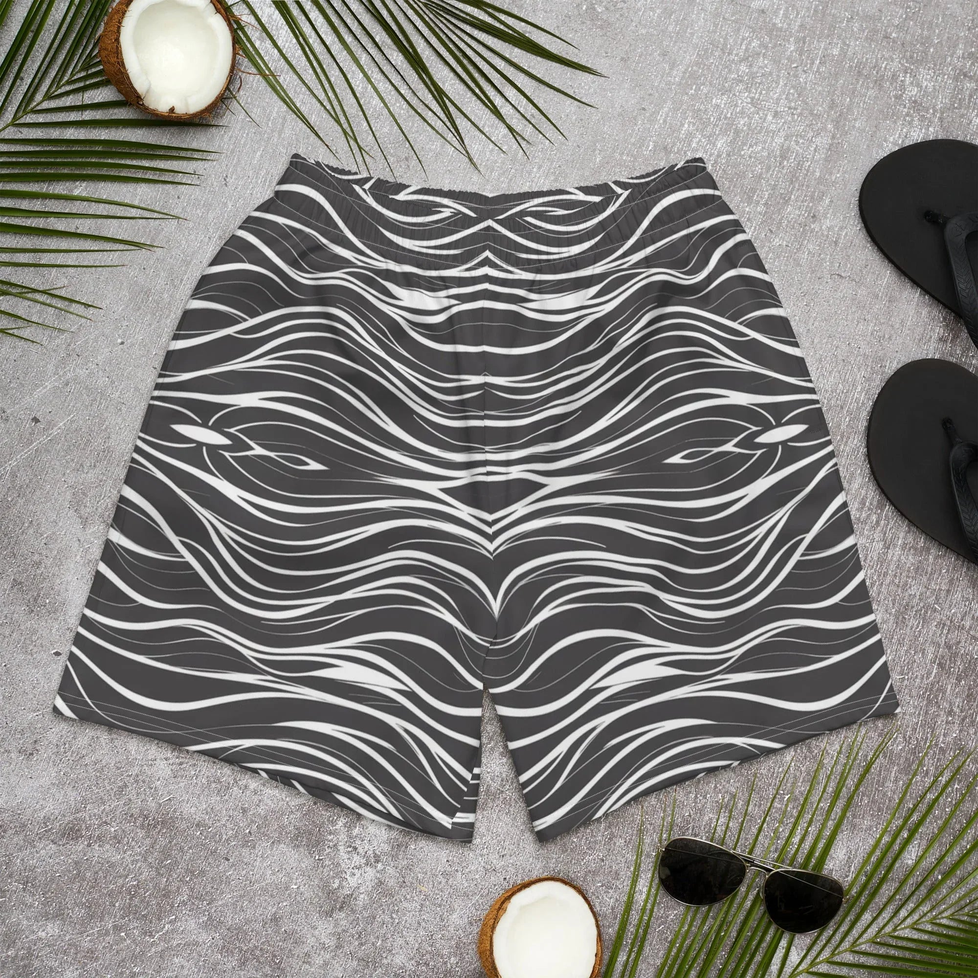 All-Over Print Unisex Athletic Long Shorts 6XL Long Shorts AwRans Clothing all-over-print-unisex-athletic-long-shorts-white-front-675358b2531e6