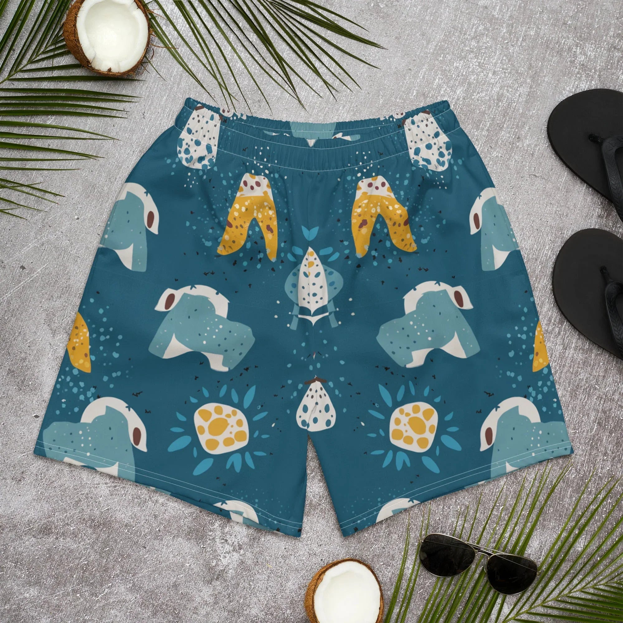 All-Over Print Unisex Athletic Long Shorts 6XL Long Shorts AwRans Clothing all-over-print-unisex-athletic-long-shorts-white-front-67536b0178064