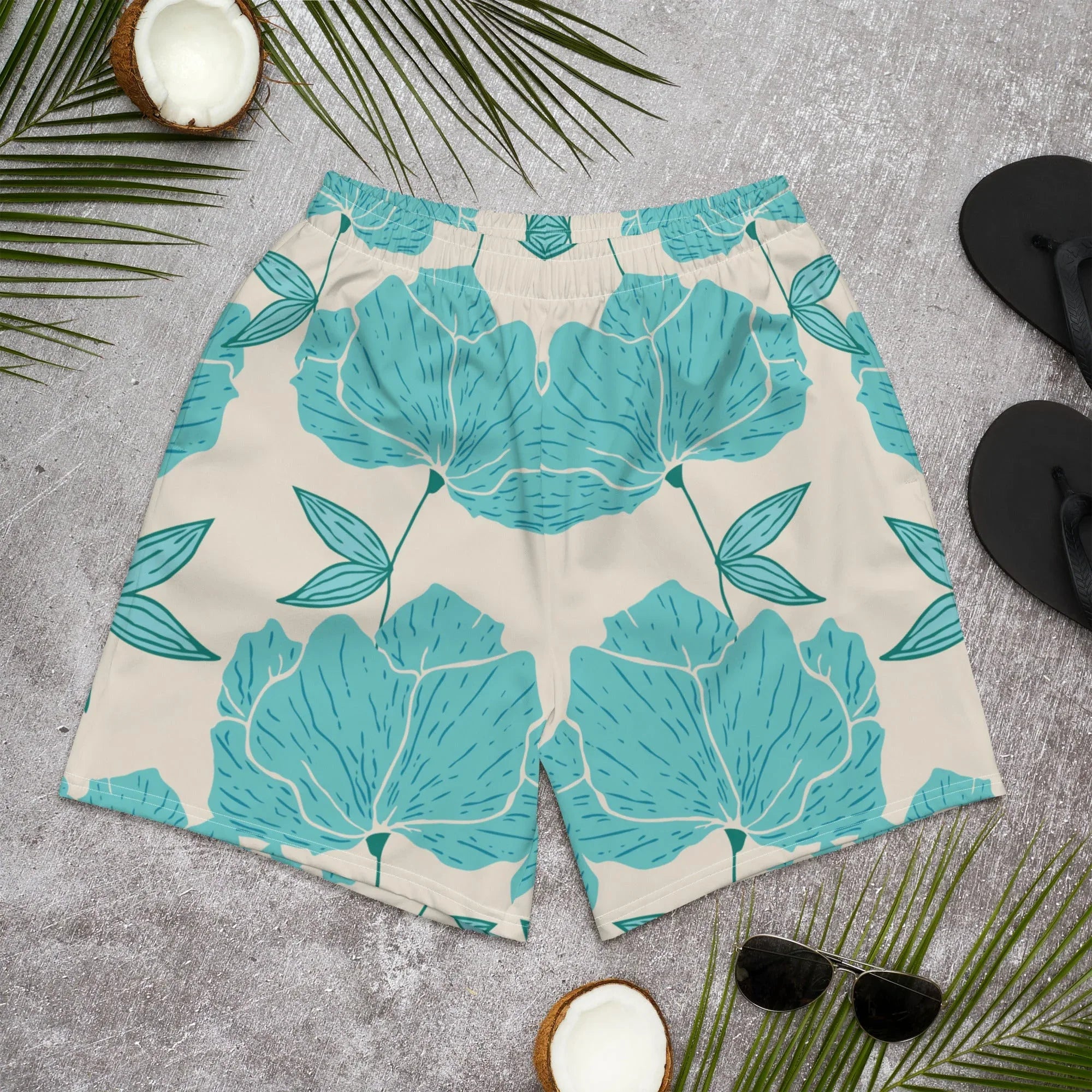 All-Over Print Unisex Athletic Long Shorts 6XL Long Shorts AwRans Clothing all-over-print-unisex-athletic-long-shorts-white-front-67536d0604556
