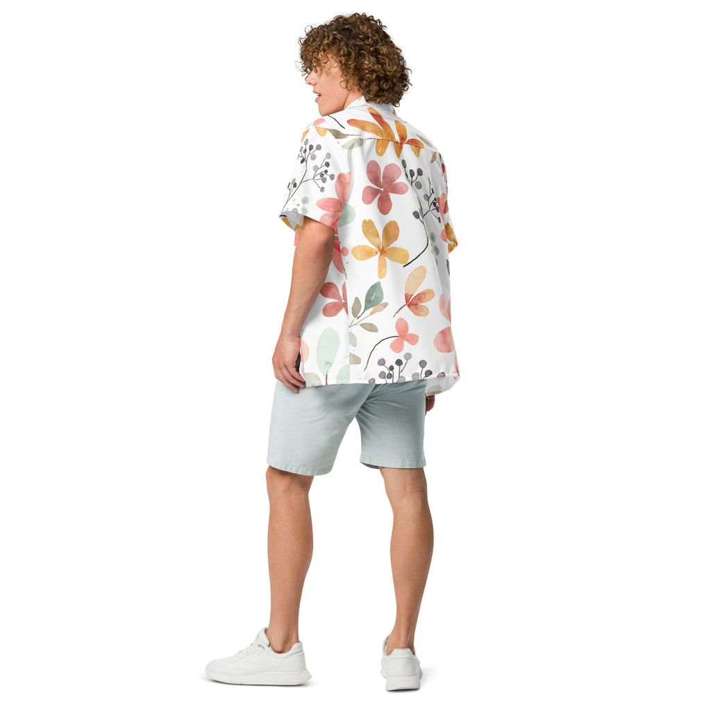Unisex Button Shirt button shirt AwRans Clothing all-over-print-unisex-button-shirt-white-back-67c4f419ef4b4