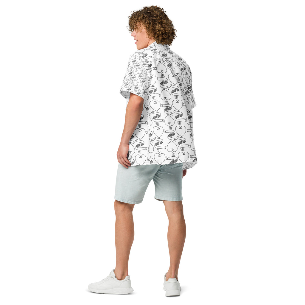 Unisex Button Shirt button shirt AwRans Clothing all-over-print-unisex-button-shirt-white-back-67c4f68ce87db