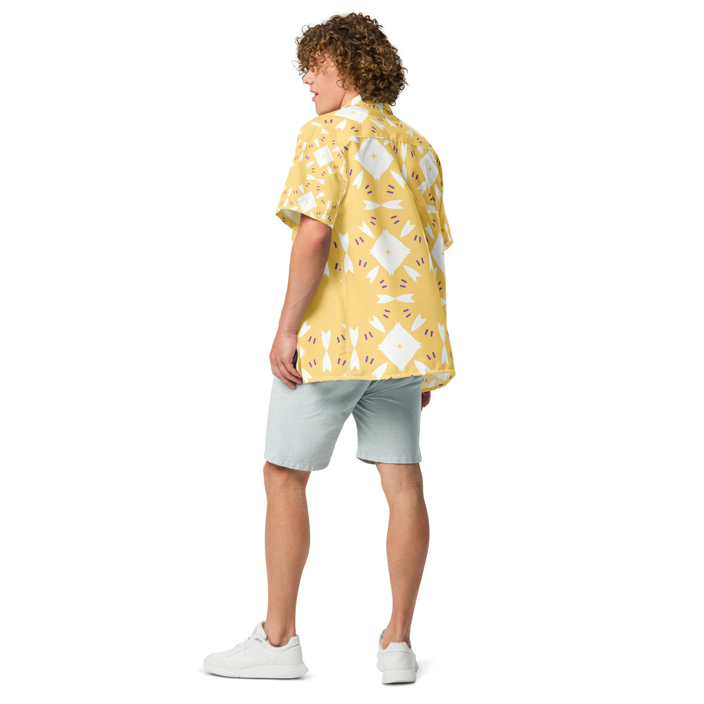 Unisex Button Shirt button shirt AwRans Clothing all-over-print-unisex-button-shirt-white-back-67c4f714023e8