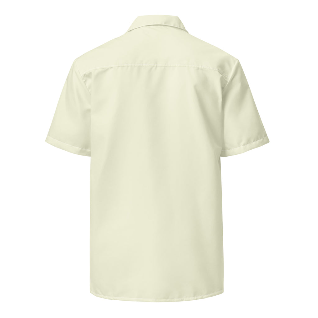 Unisex Button Shirt - Beige button shirt AwRans Clothing all-over-print-unisex-button-shirt-white-back-67c4f80456961