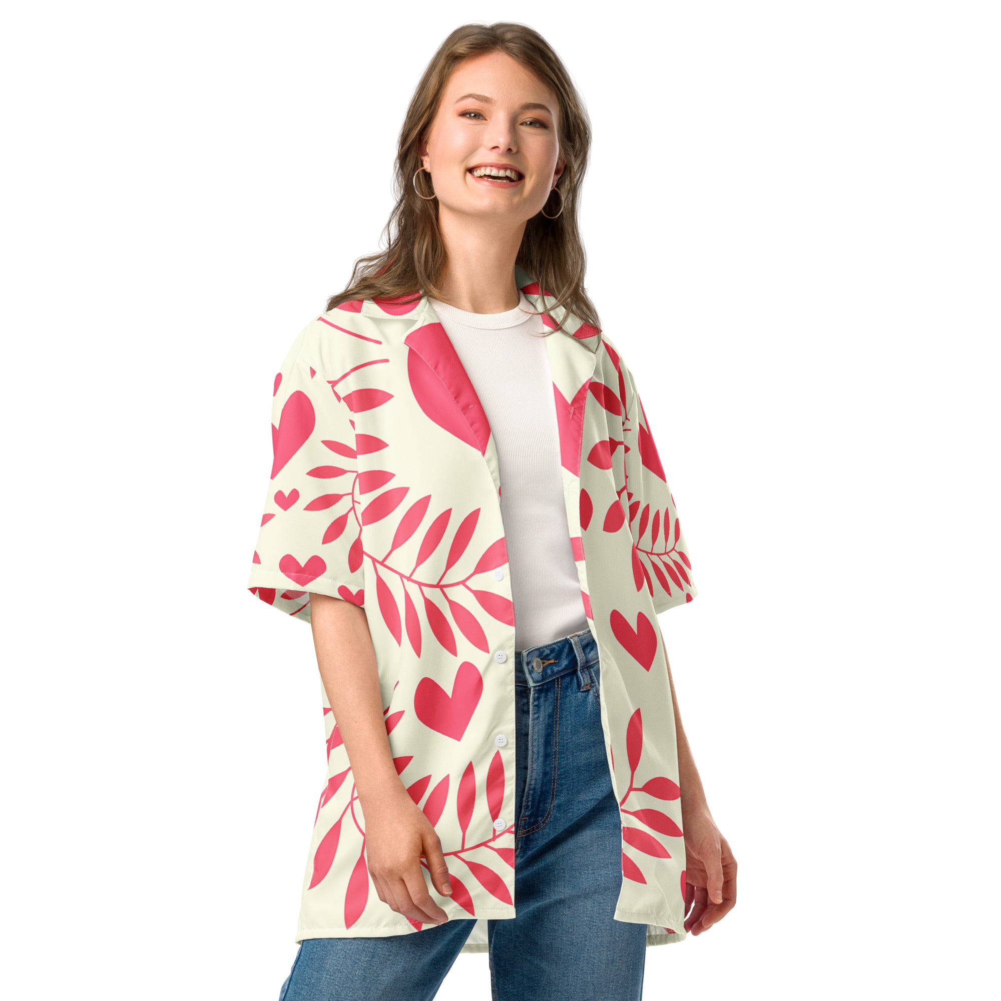Unisex Button Shirt button shirt AwRans Clothing all-over-print-unisex-button-shirt-white-front-2-67c4f495ec962