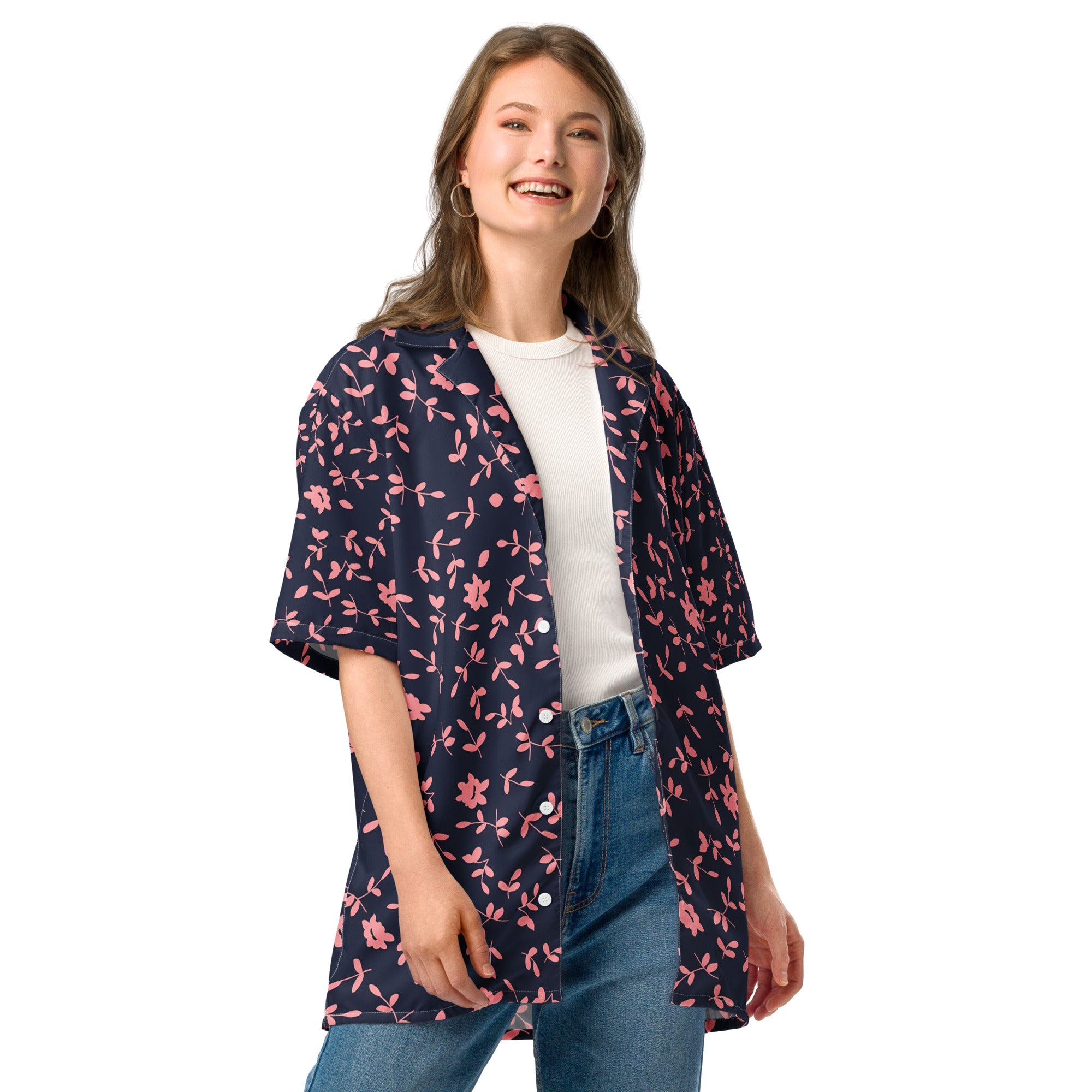 Unisex Button Shirt button shirt AwRans Clothing all-over-print-unisex-button-shirt-white-front-2-67c4f59b941cb