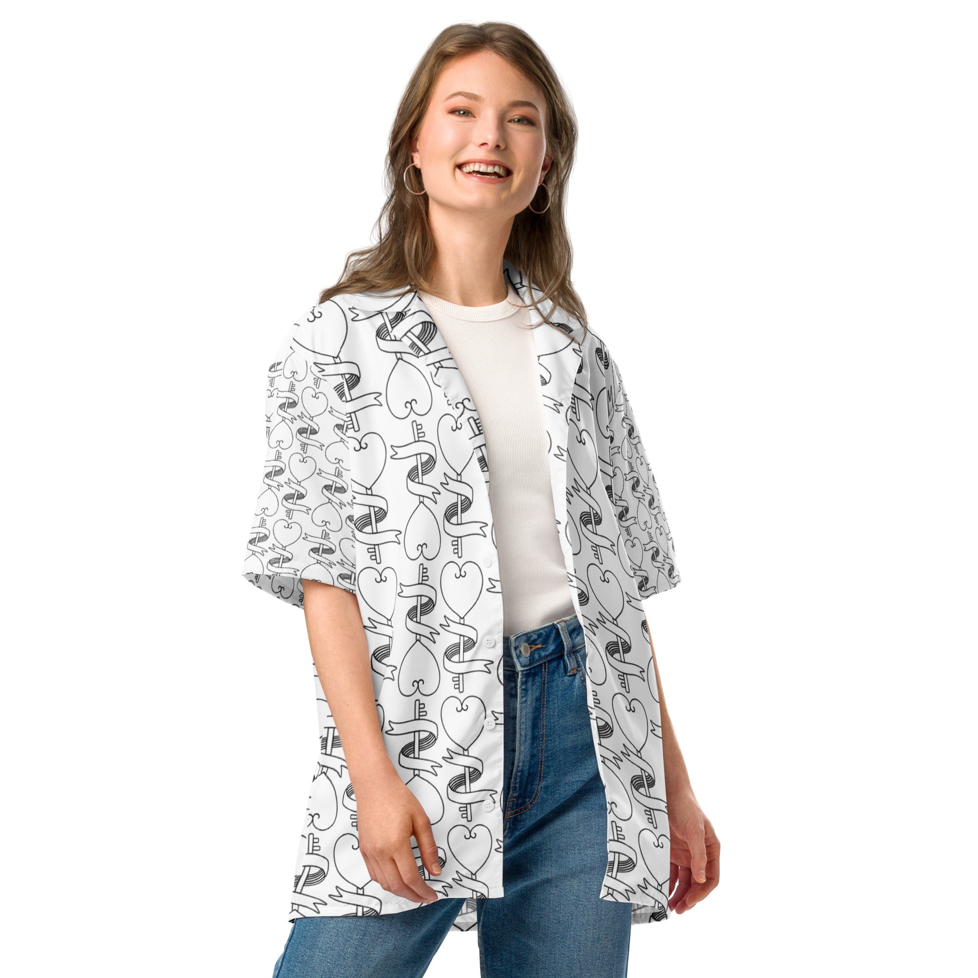 Unisex Button Shirt button shirt AwRans Clothing all-over-print-unisex-button-shirt-white-front-2-67c4f68ce8f6a
