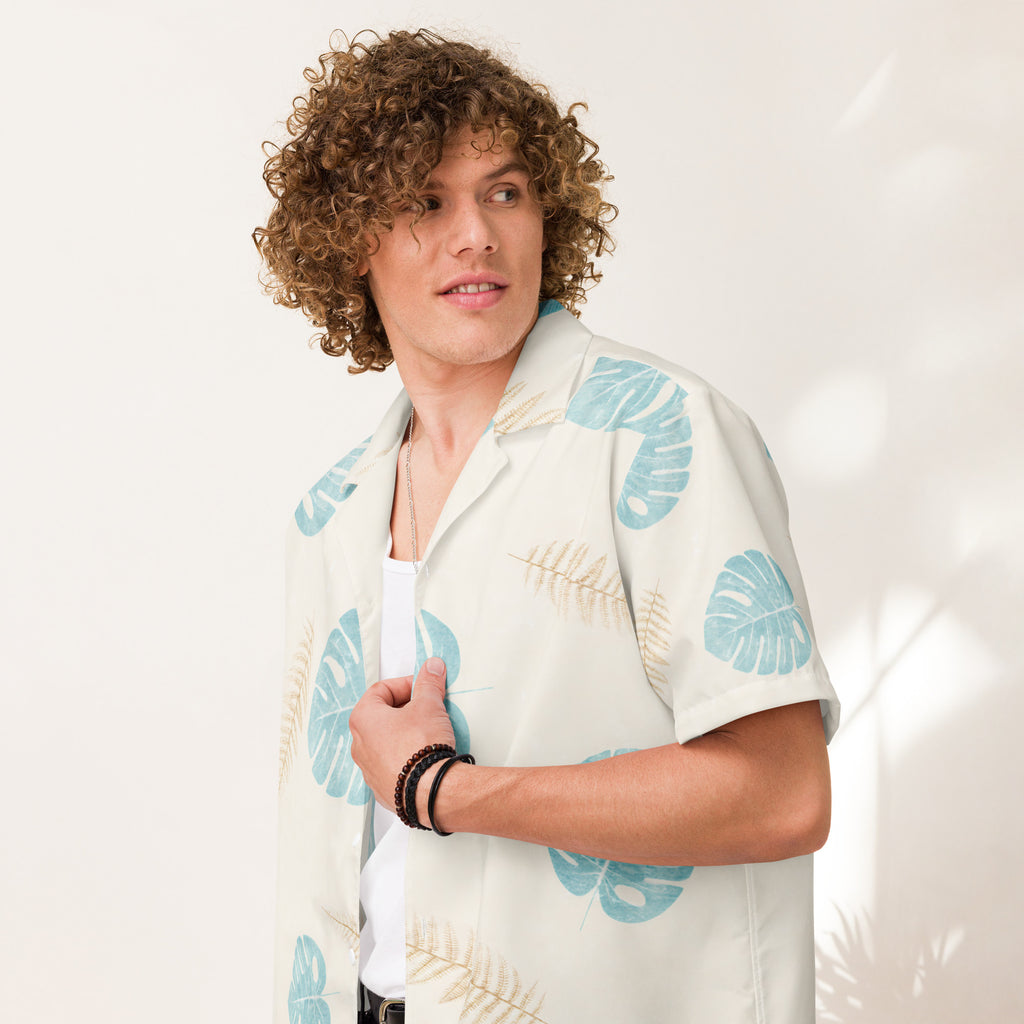 Unisex Button Shirt button shirt AwRans Clothing all-over-print-unisex-button-shirt-white-front-67c4f3c91a792