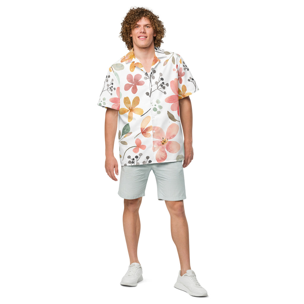 Unisex Button Shirt button shirt AwRans Clothing all-over-print-unisex-button-shirt-white-front-67c4f419f0095