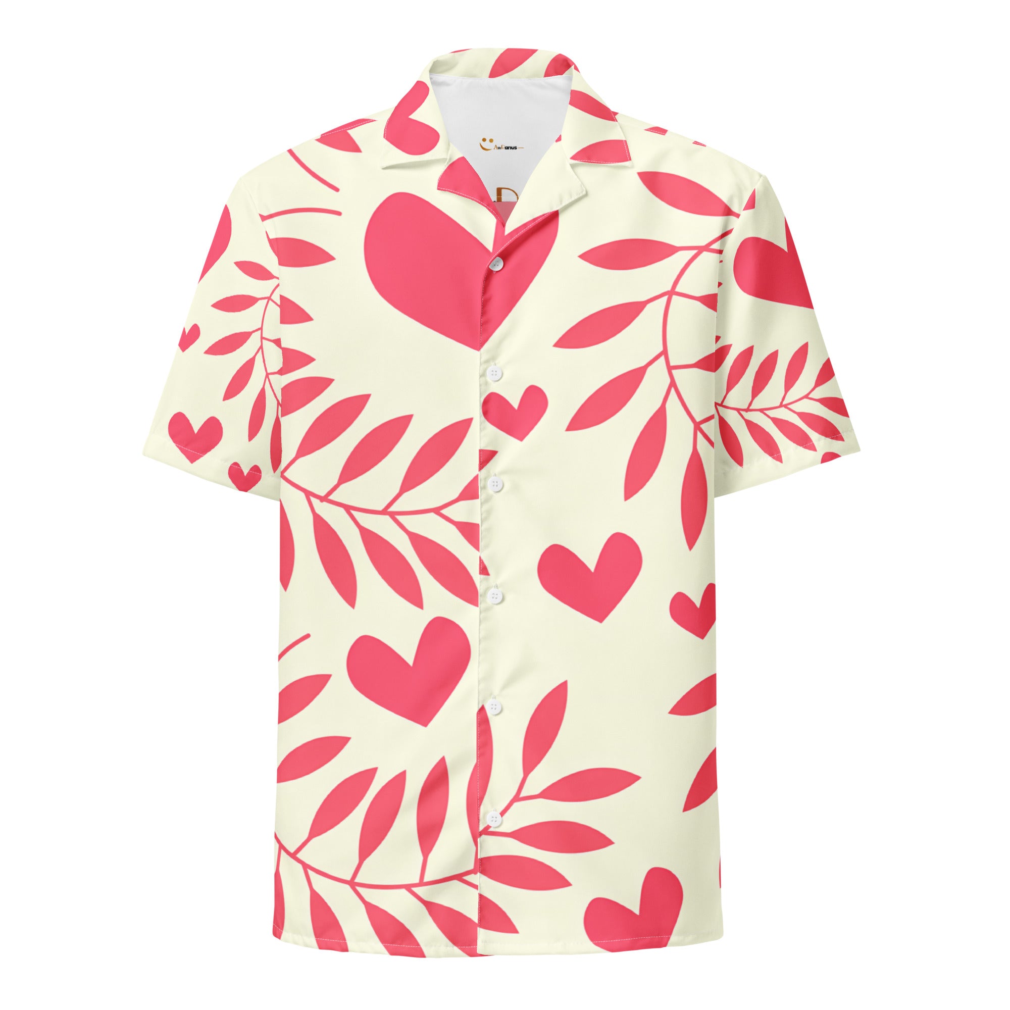 Unisex Button Shirt button shirt AwRans Clothing all-over-print-unisex-button-shirt-white-front-67c4f495ec75c